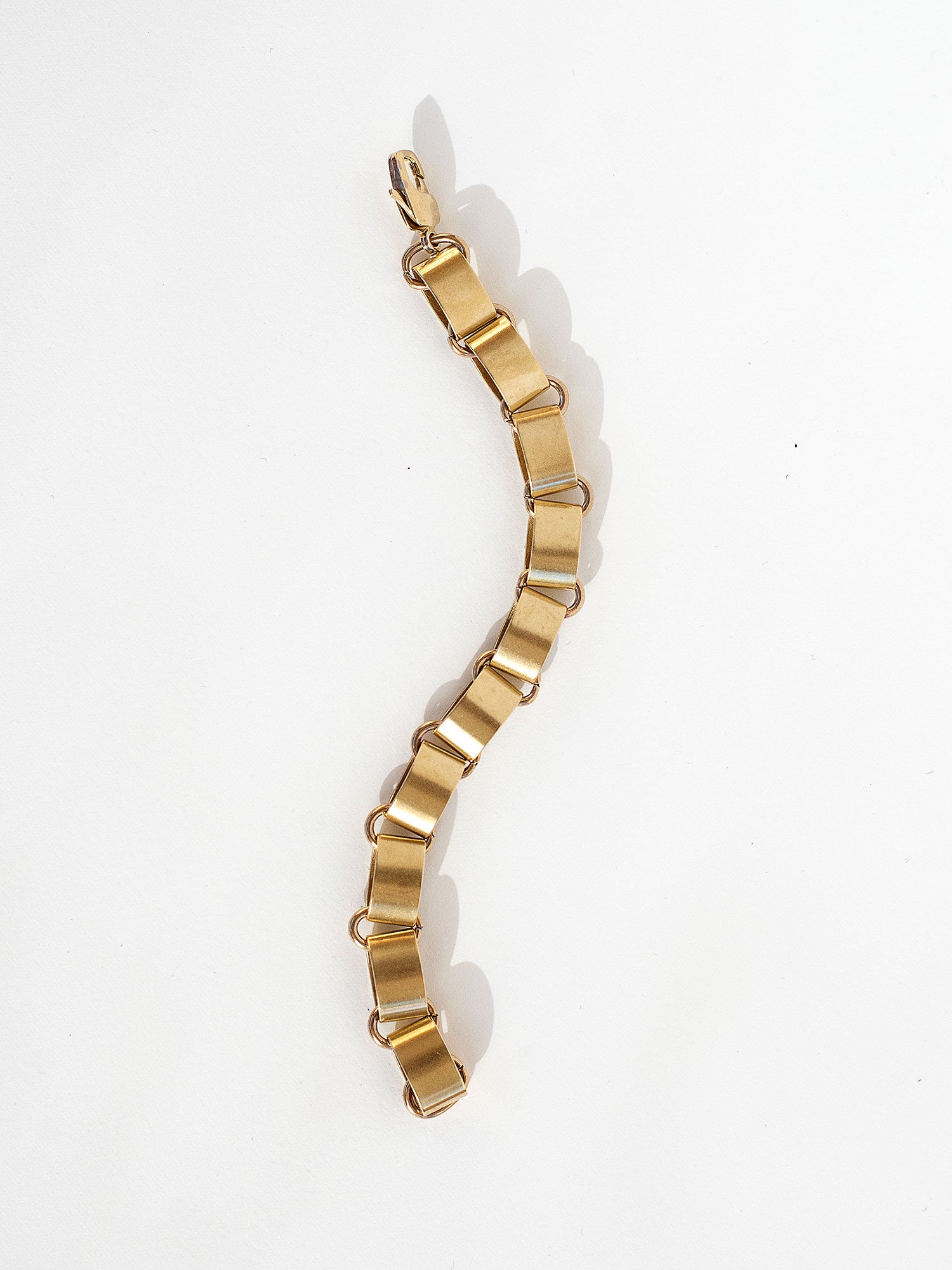 Contemporary Flat Brass Chain Bracelet by Michelle Ross