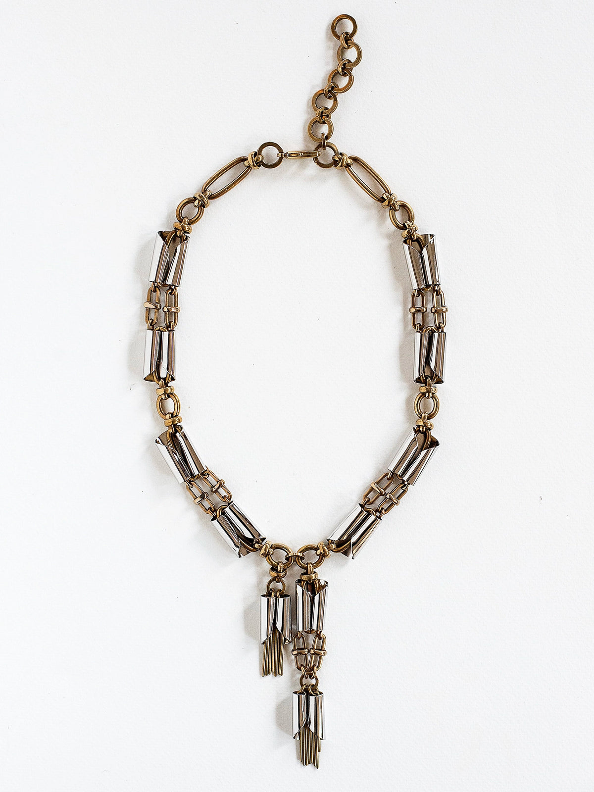 Donni Brass and Rhodium Link Necklace Michelle Ross