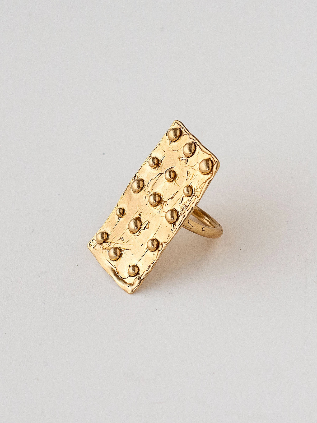 Contemporary Geometric Artistic Brass Statement Ring by Michelle Ross 