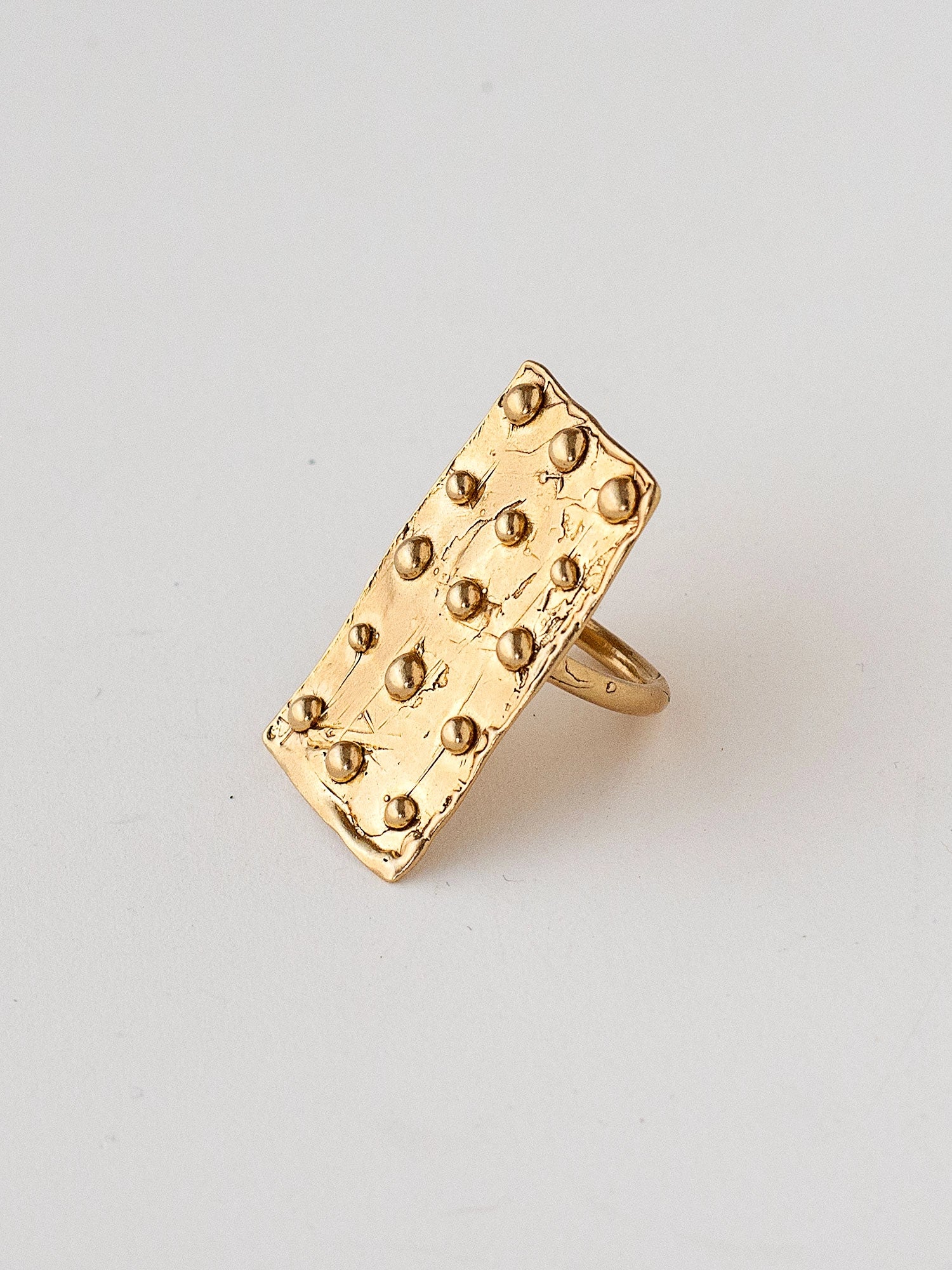 Contemporary Geometric Artistic Brass Statement Ring by Michelle Ross 