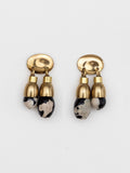 Pair of brass and marbled agate earrings by Michelle Ross