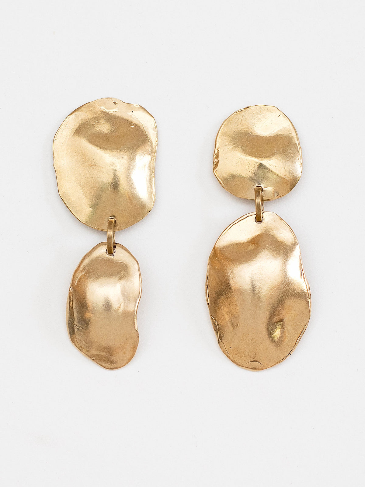 Fae II Handmade Medium Brass Statement Earrings by Michelle Ross