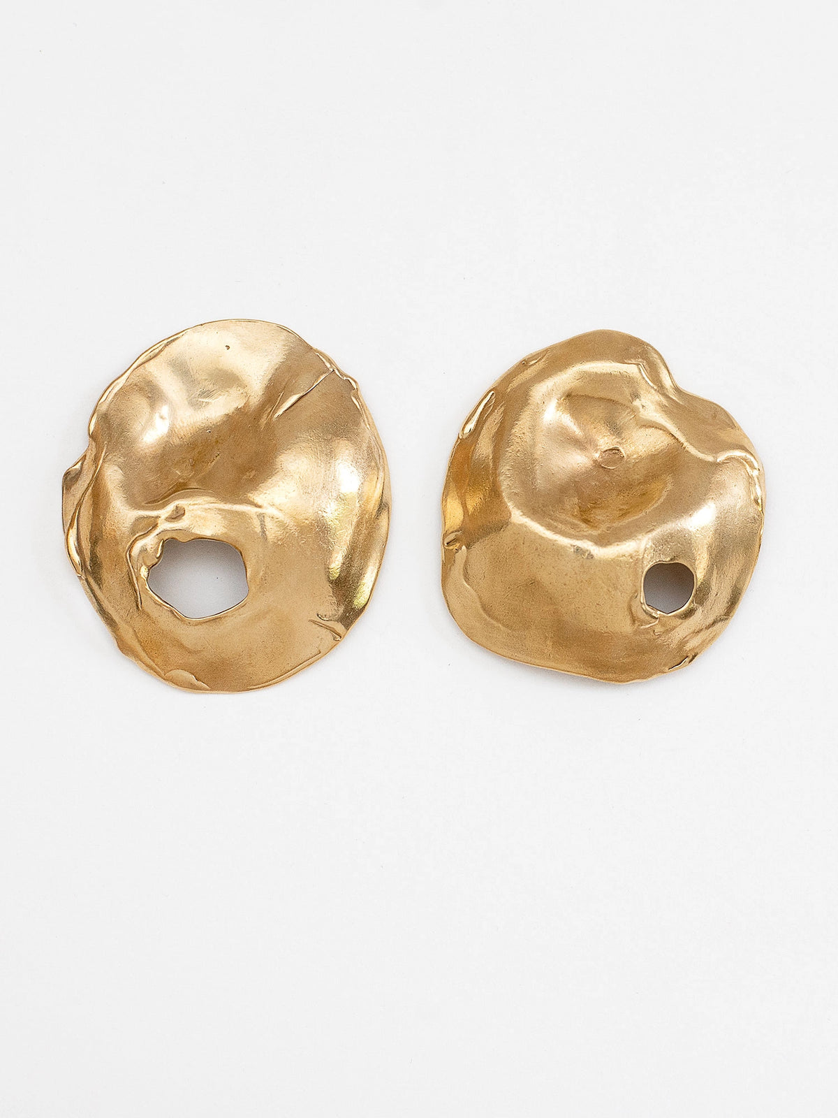 Flor Sculptural Brass Statement Earrings by Michelle Ross