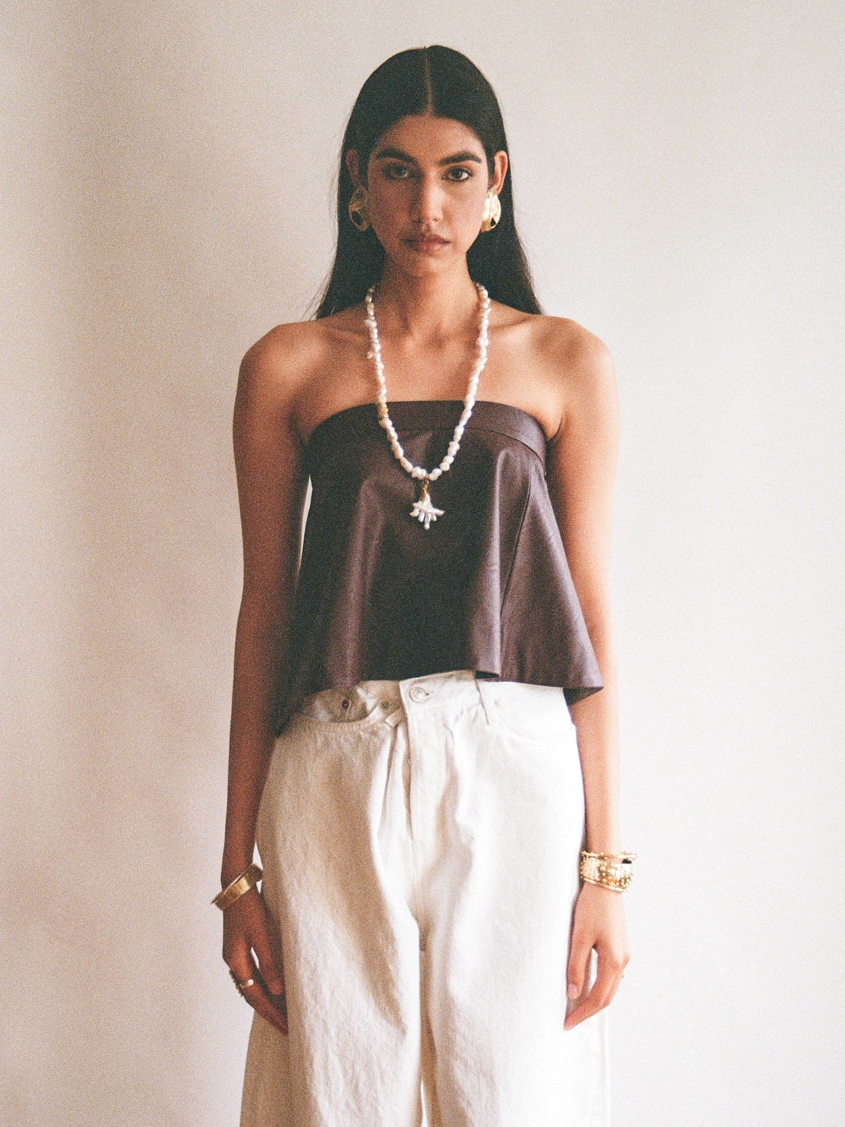 Femi Narrow Handmade Solid Brass Bangle Bracelet by Michelle Ross