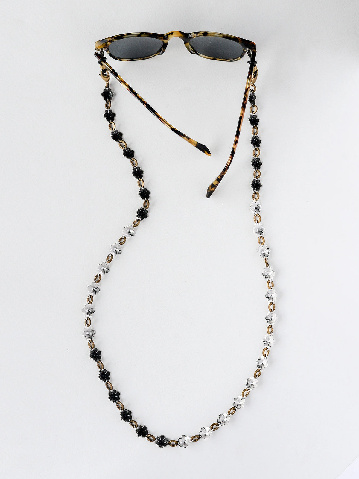 Flori Brass Antique Silver Glasses Chain Michelle Ross