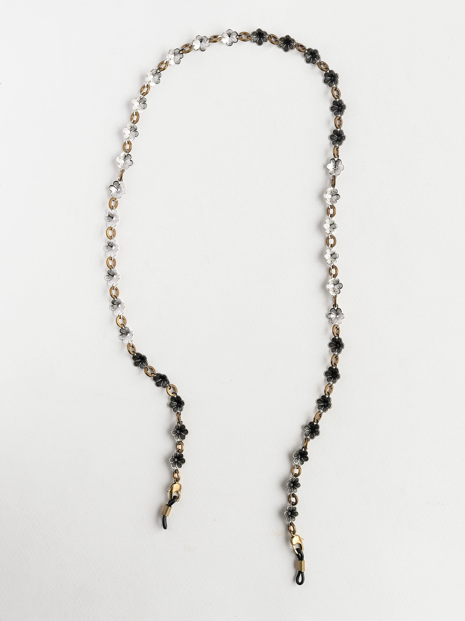 Flori Brass Antique Silver Glasses Chain Michelle Ross