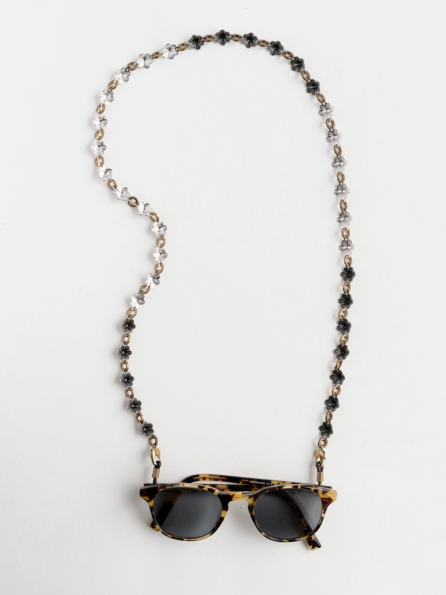 Flori Brass Antique Silver Glasses Chain Michelle Ross