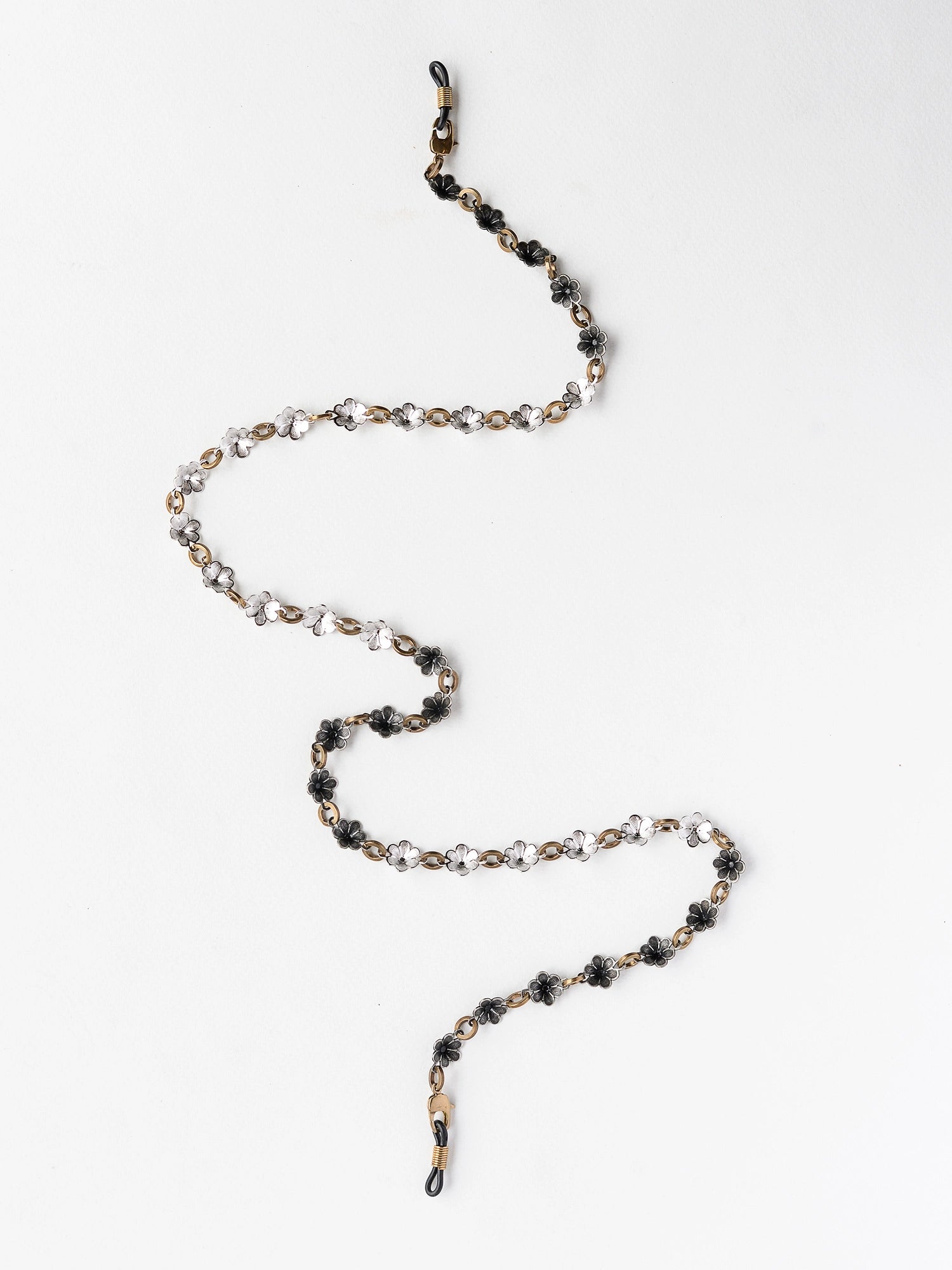 Flori Brass Antique Silver Glasses Chain Michelle Ross