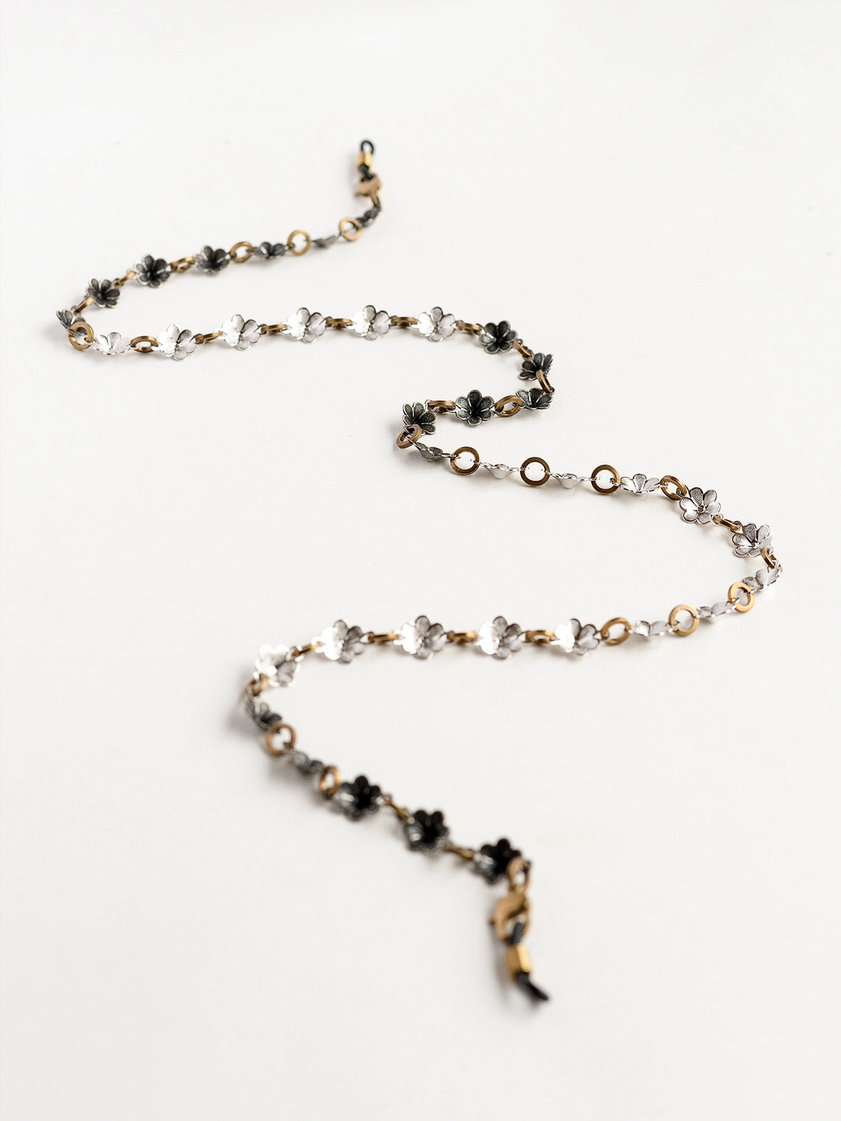 Flori Brass Antique Silver Glasses Chain Michelle Ross