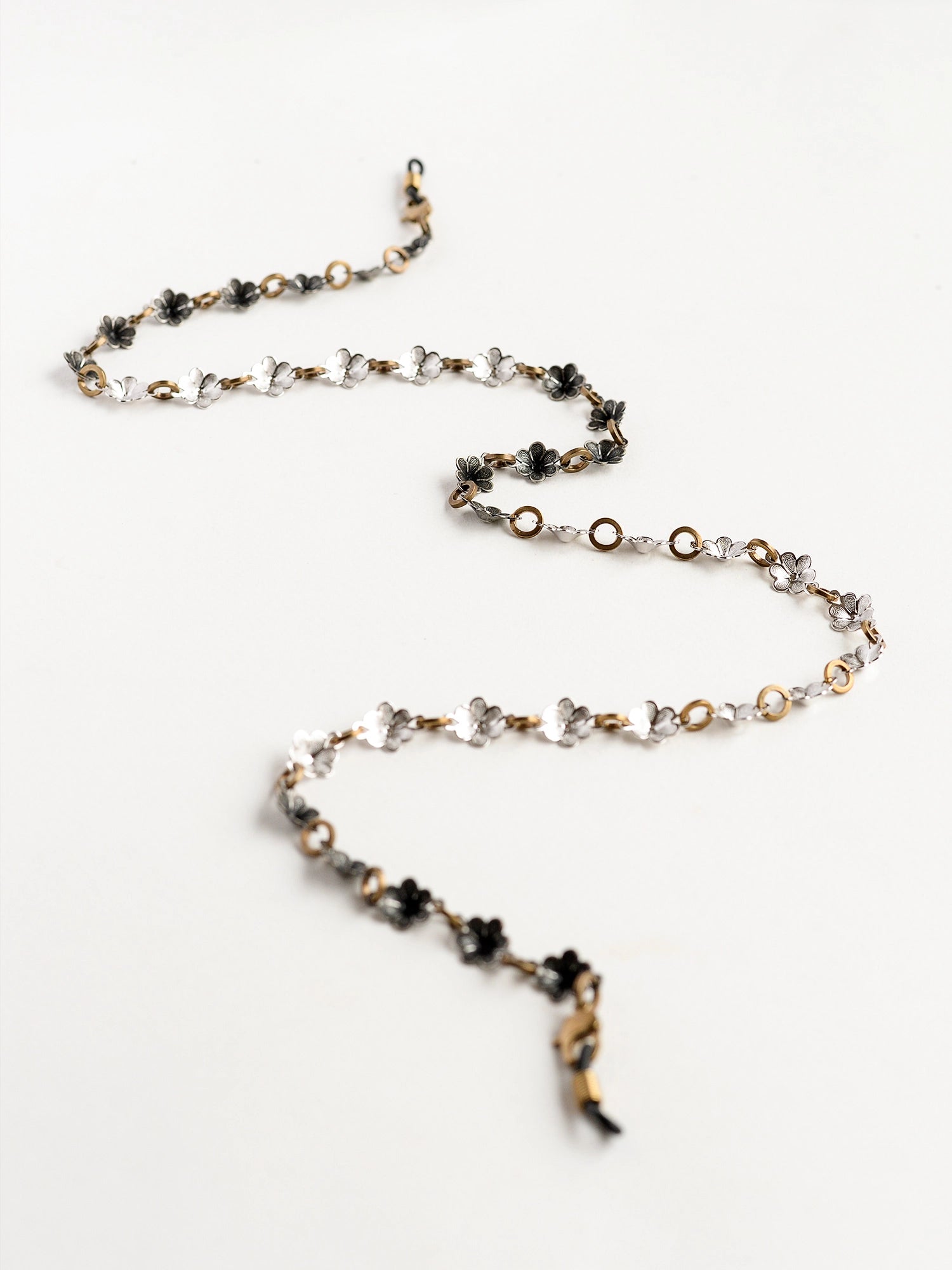 Flori Brass Antique Silver Glasses Chain Michelle Ross