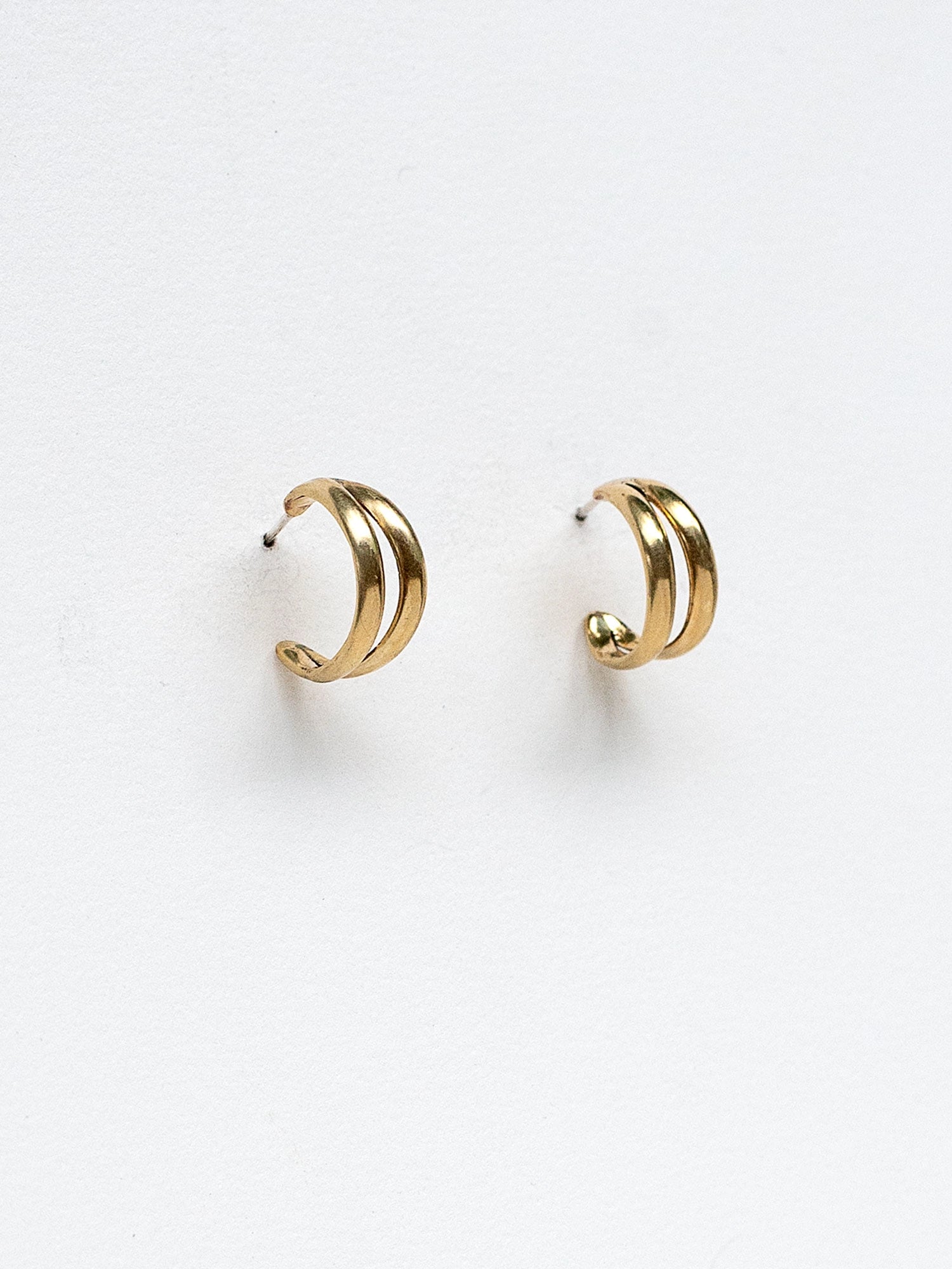 Grace Small Brass Hoop Earrings Michelle Ross