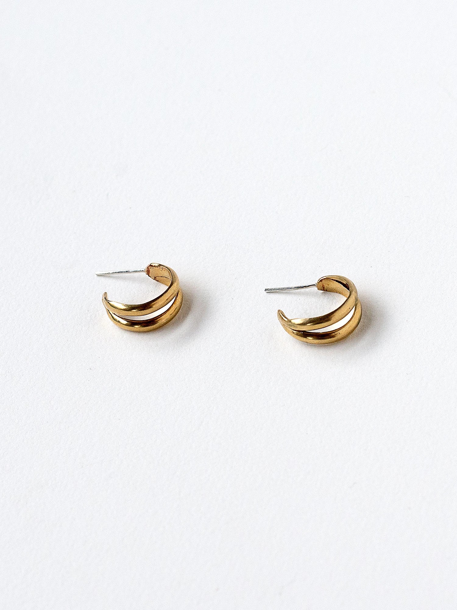 Grace Small Brass Hoop Earrings Michelle Ross