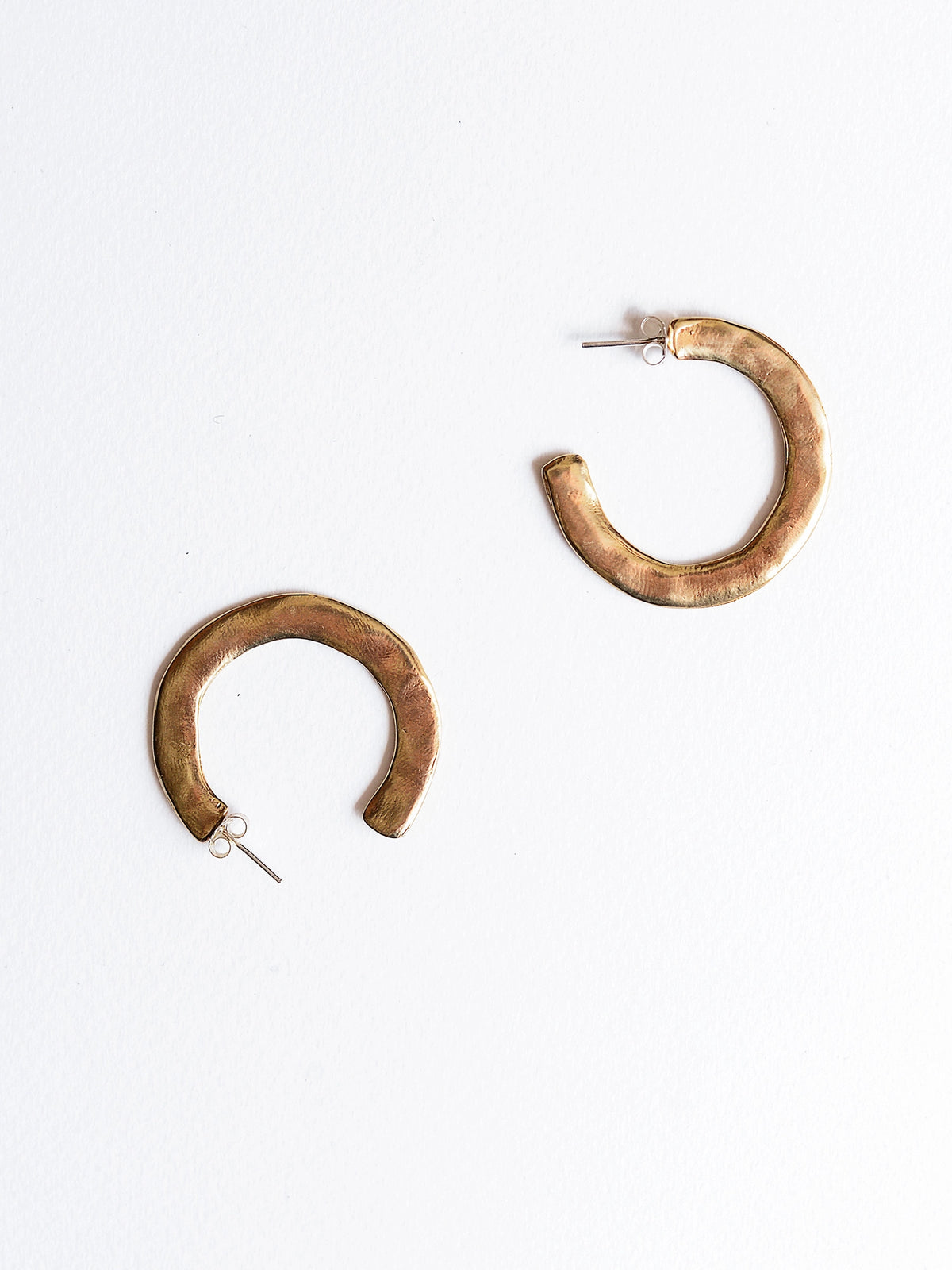 Hollis Large Brass Hoop Stud Earrings Michelle Ross