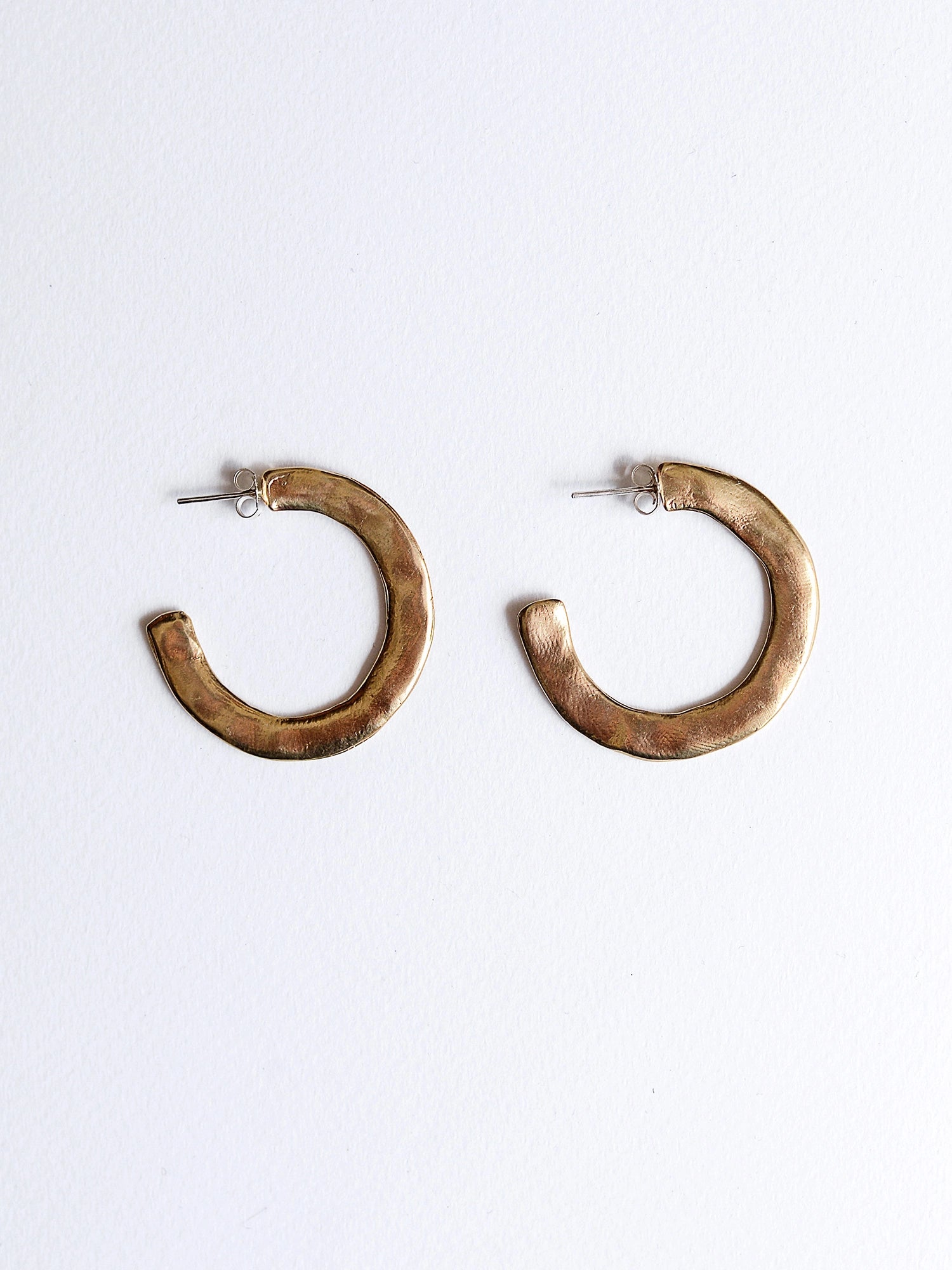 Hollis Large Brass Hoop Stud Earrings Michelle Ross