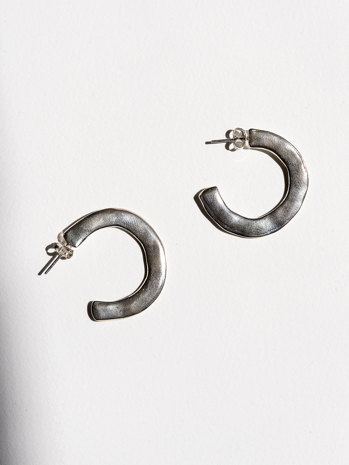 Hollis Large Silver Hoop Stud Earrings Michelle Ross