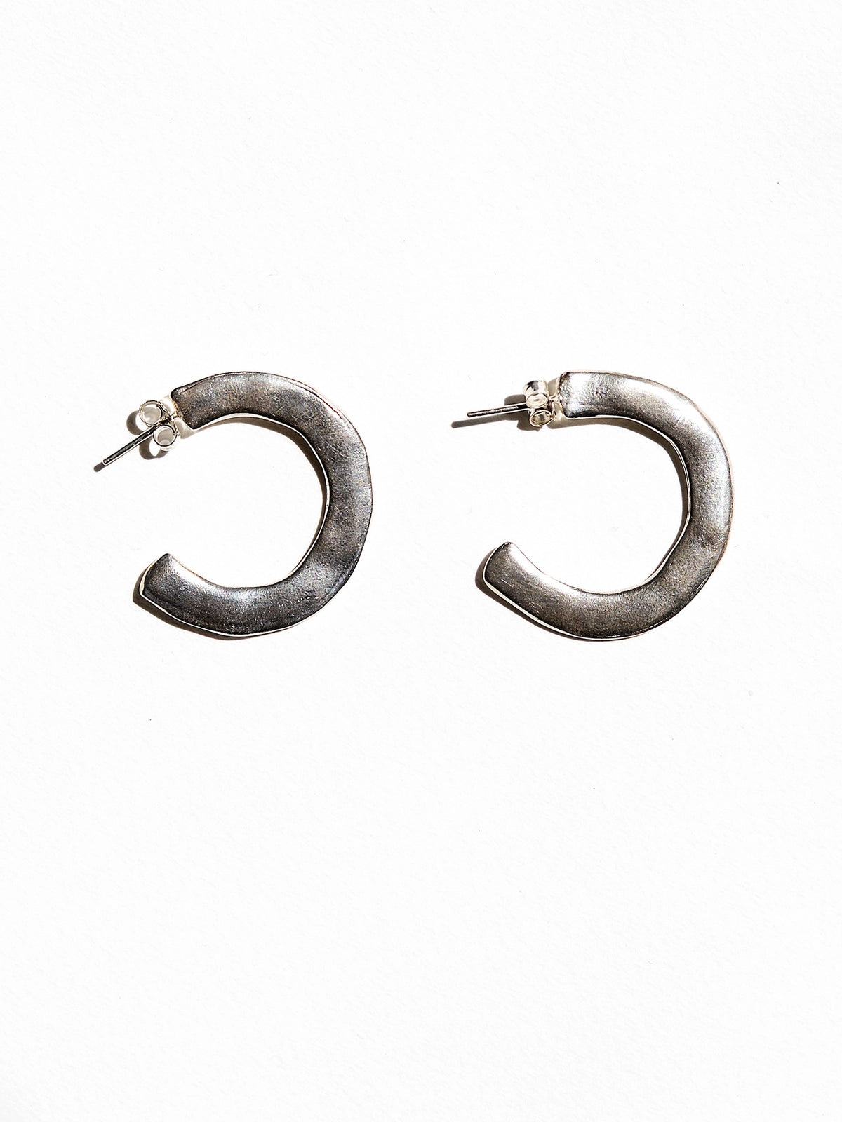 Hollis Large Silver Hoop Stud Earrings Michelle Ross