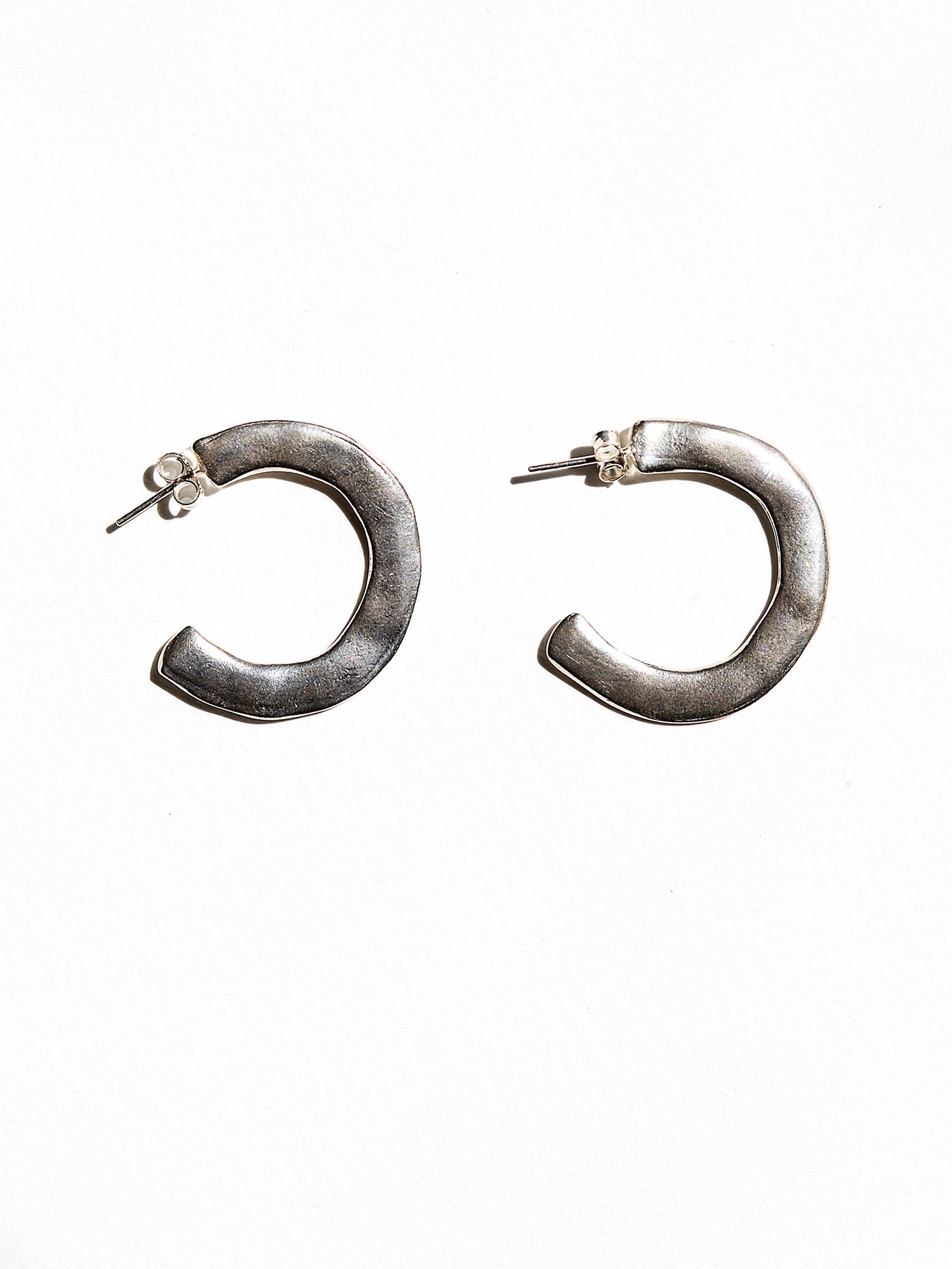 Hollis Large Silver Hoop Stud Earrings Michelle Ross