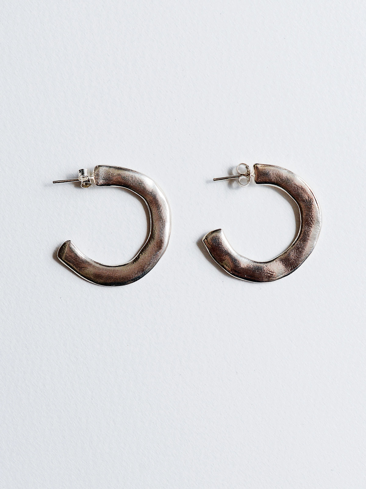 Hollis Large Silver Hoop Stud Earrings Michelle Ross