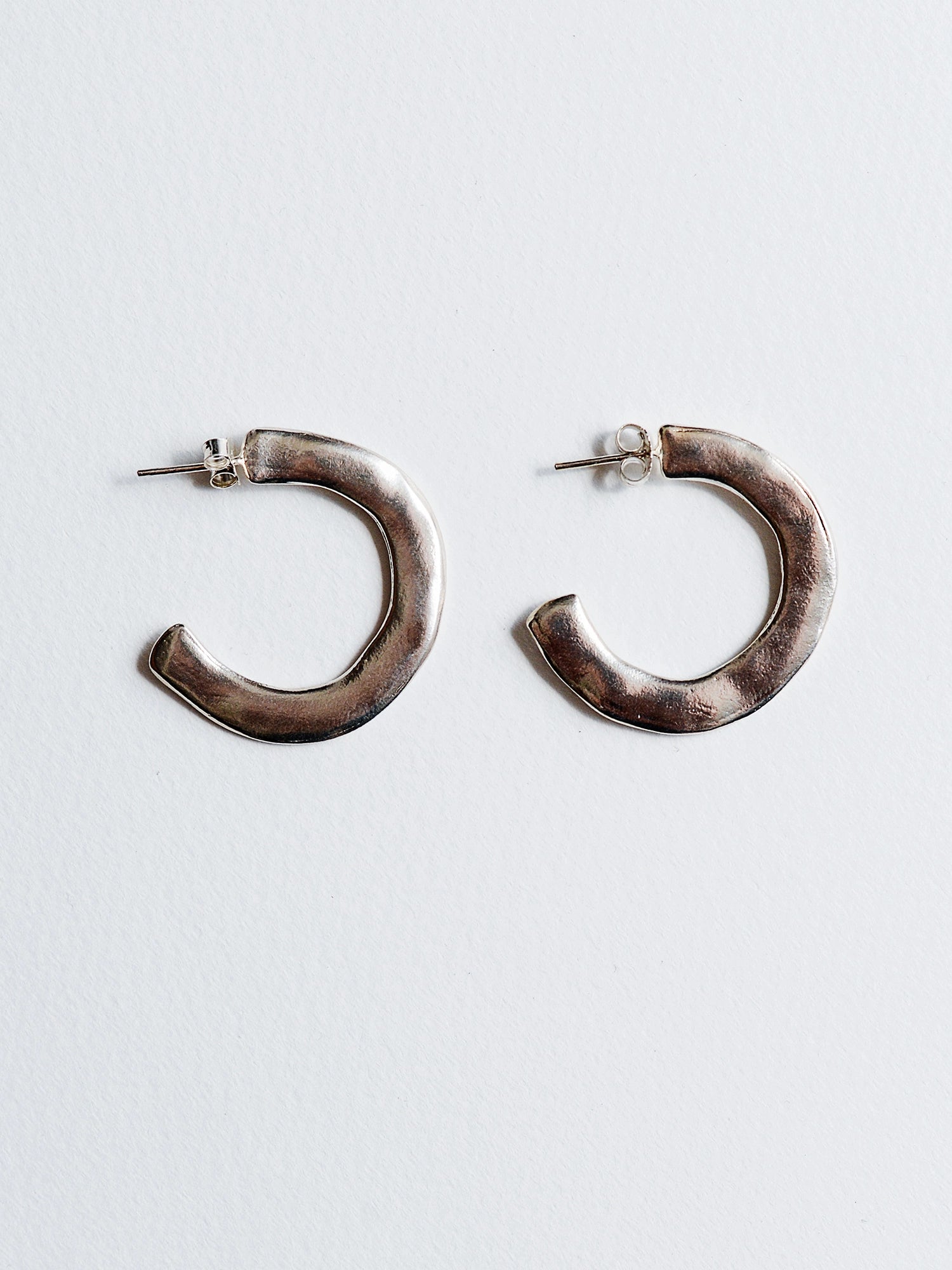Hollis Large Silver Hoop Stud Earrings Michelle Ross