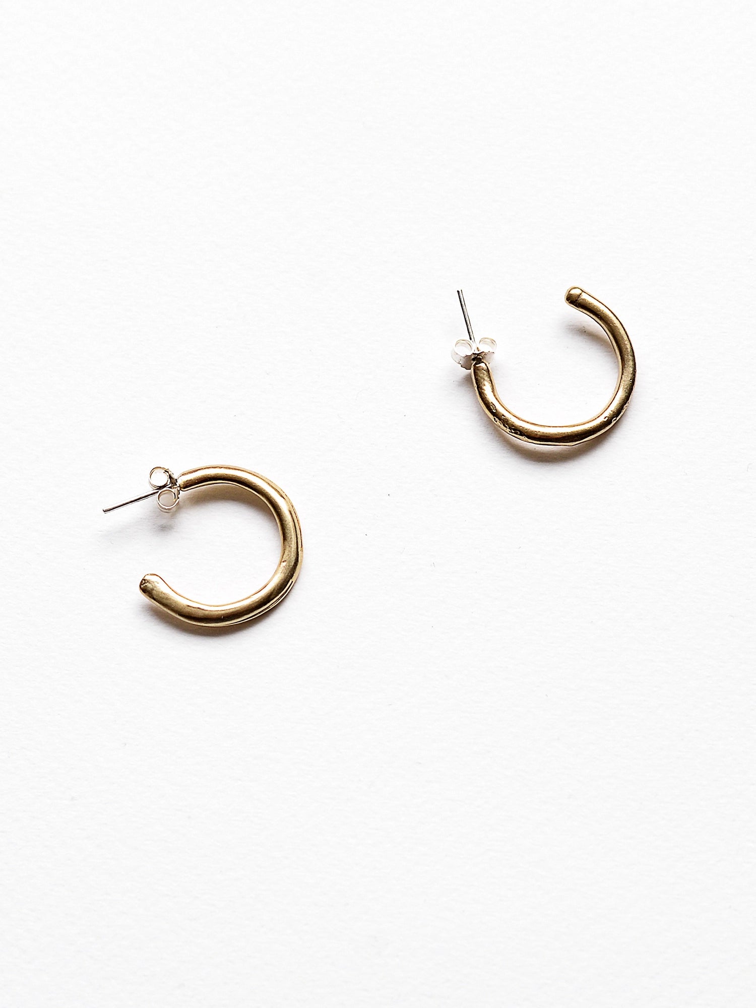 Hollis Small Brass Hoop Stud Earrings Michelle Ross