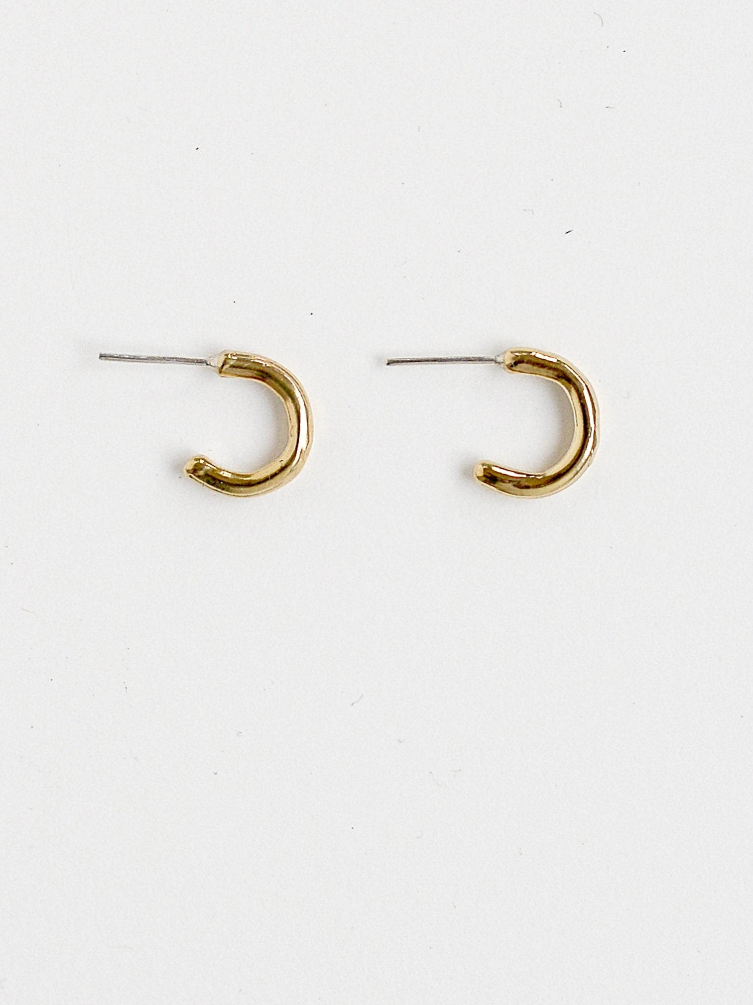 Hollis Tiny Brass Hoop Stud Earrings Michelle Ross