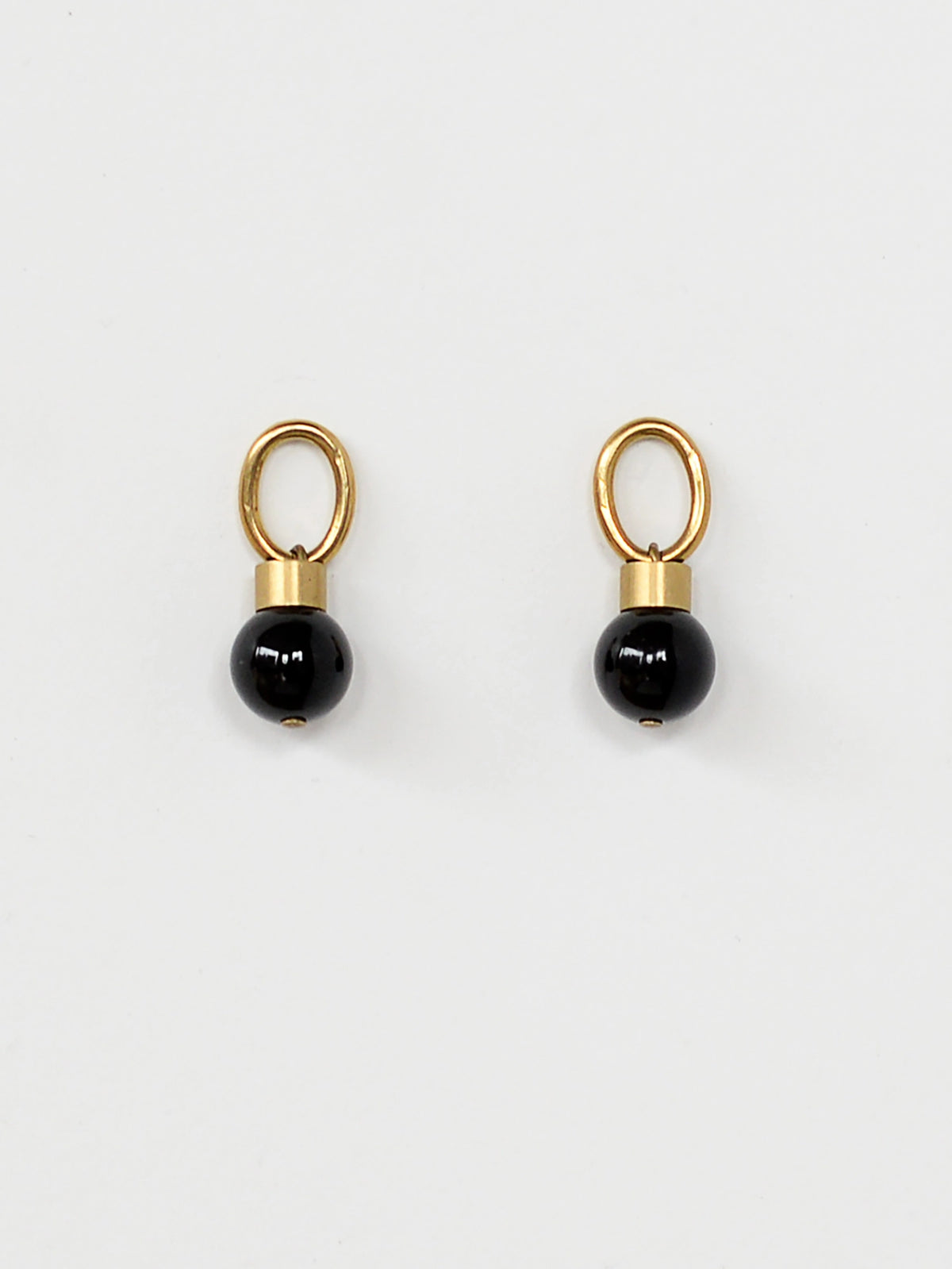 Ion Brass and Onyx Drop Earrings Michelle Ross