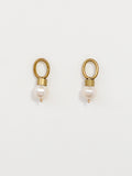 Ion Brass and Pearl Drop Earrings Michelle Ross