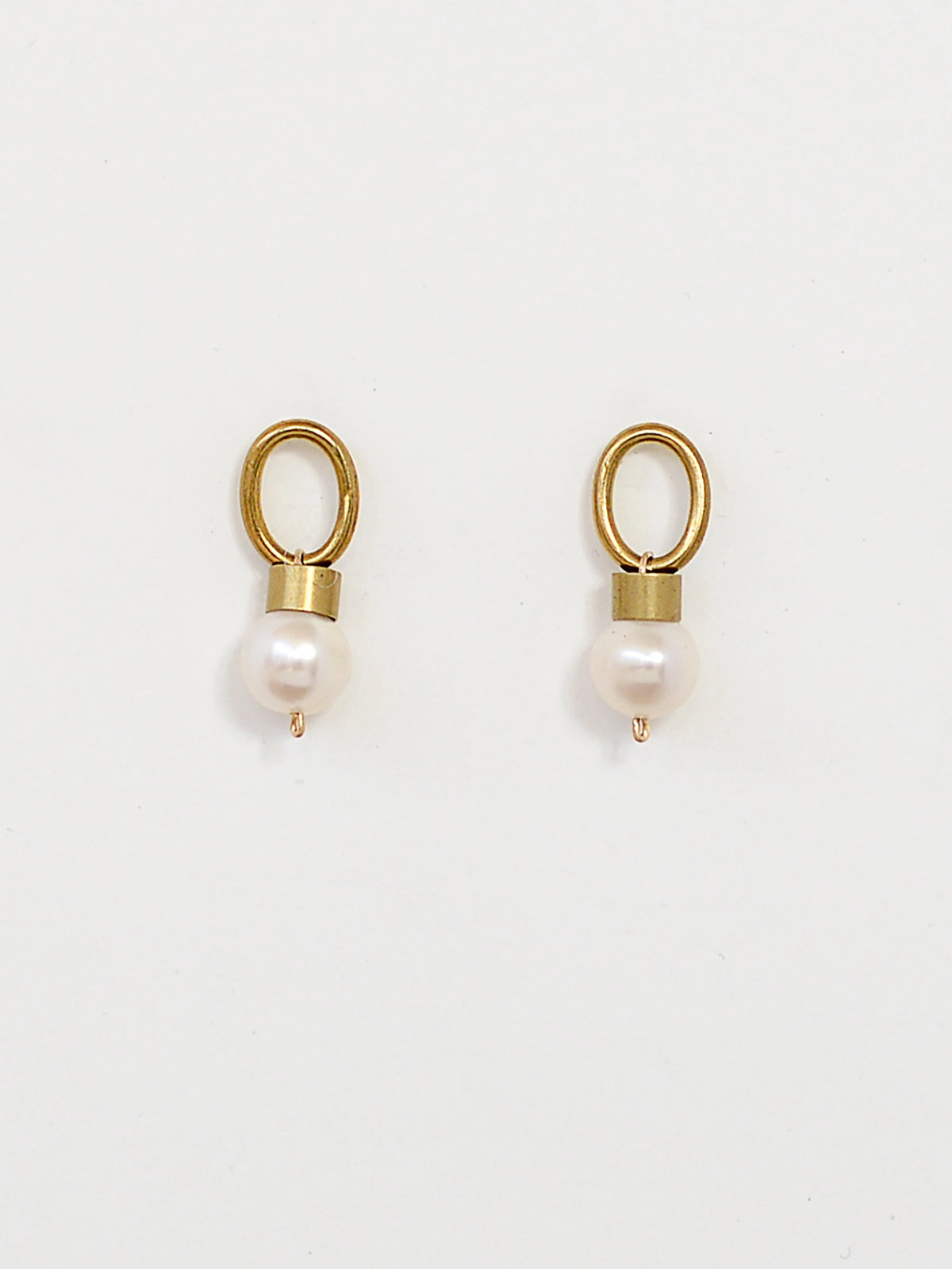 Ion Brass and Pearl Drop Earrings Michelle Ross