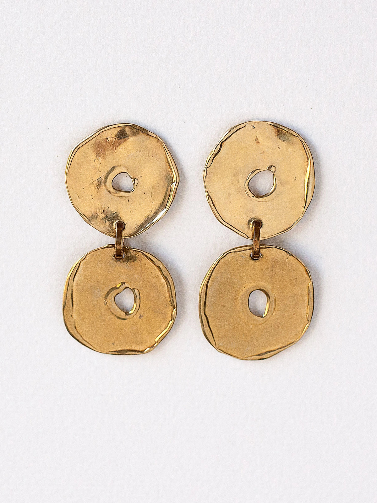 Kaleb Brass Statement Earrings Michelle Ross