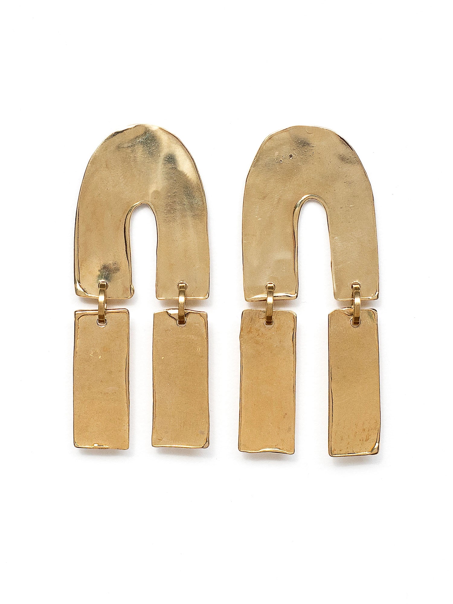 Kelise Brass Statement Earrings Michelle Ross