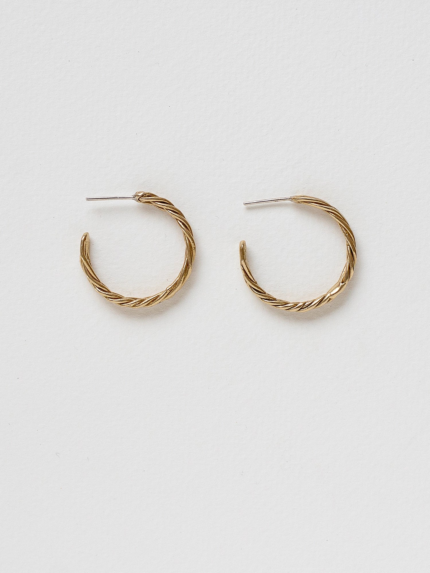 Klaire Twisted Brass Hoop Earrings Michelle Ross