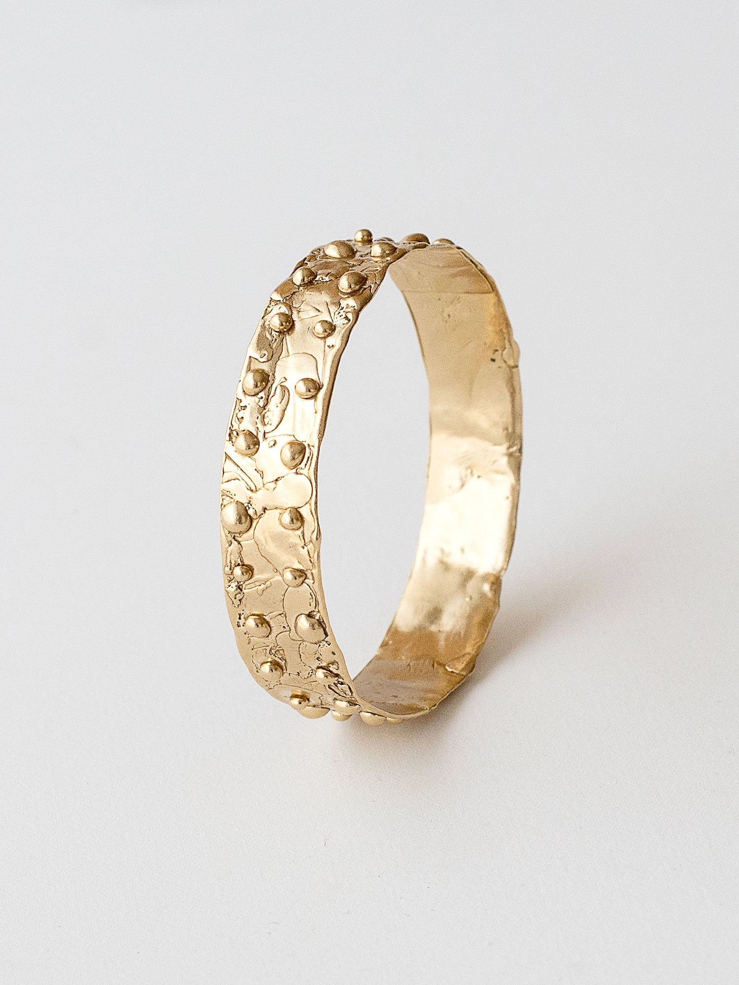 Lys Handmade Solid Brass Wide Bangle Bracelet by Michelle Ross