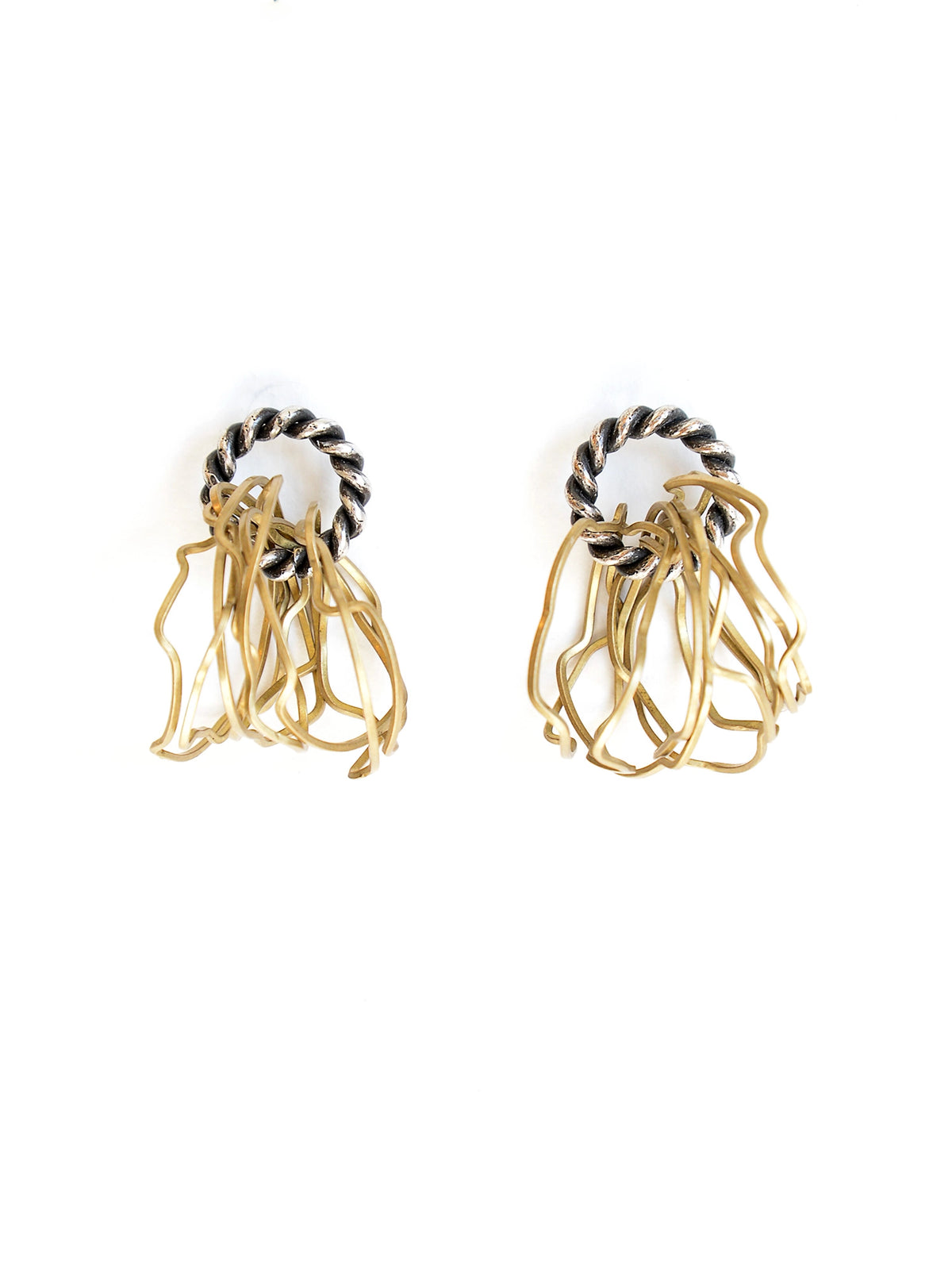 Lars Silver and Brass Contemporary Earrings Michelle Ross