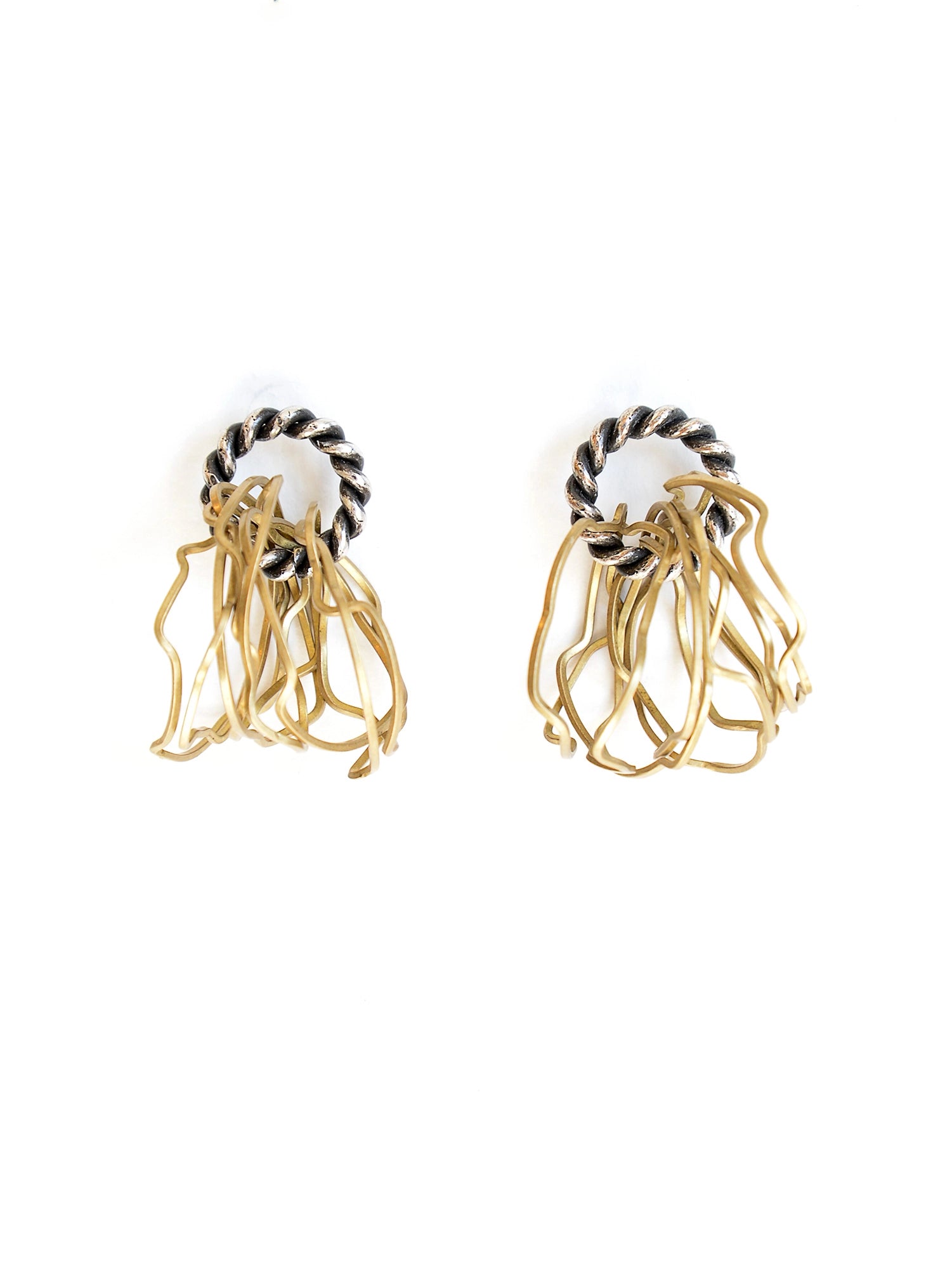 Lars Silver and Brass Contemporary Earrings Michelle Ross