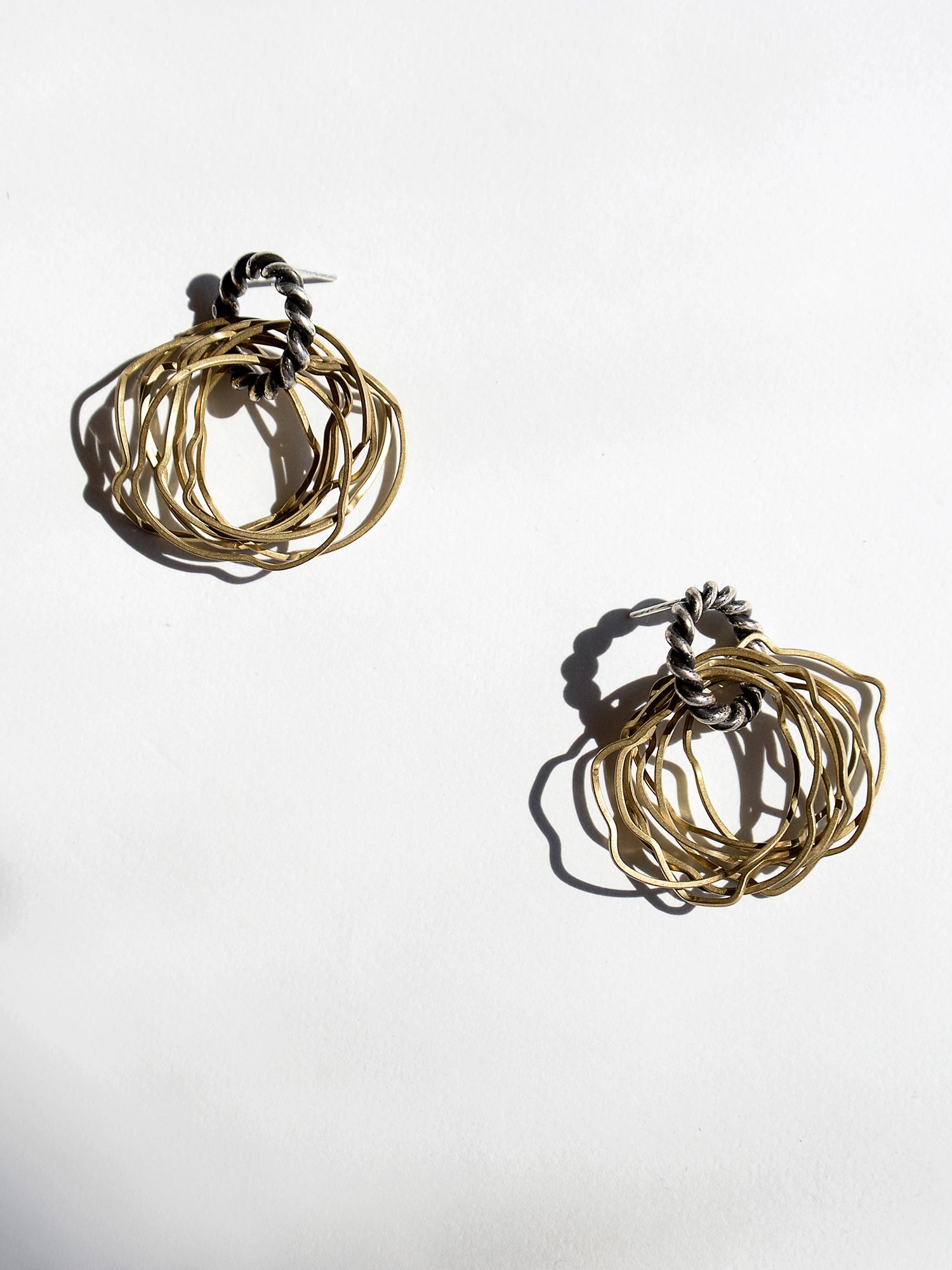 Lars Silver and Brass Contemporary Earrings Michelle Ross