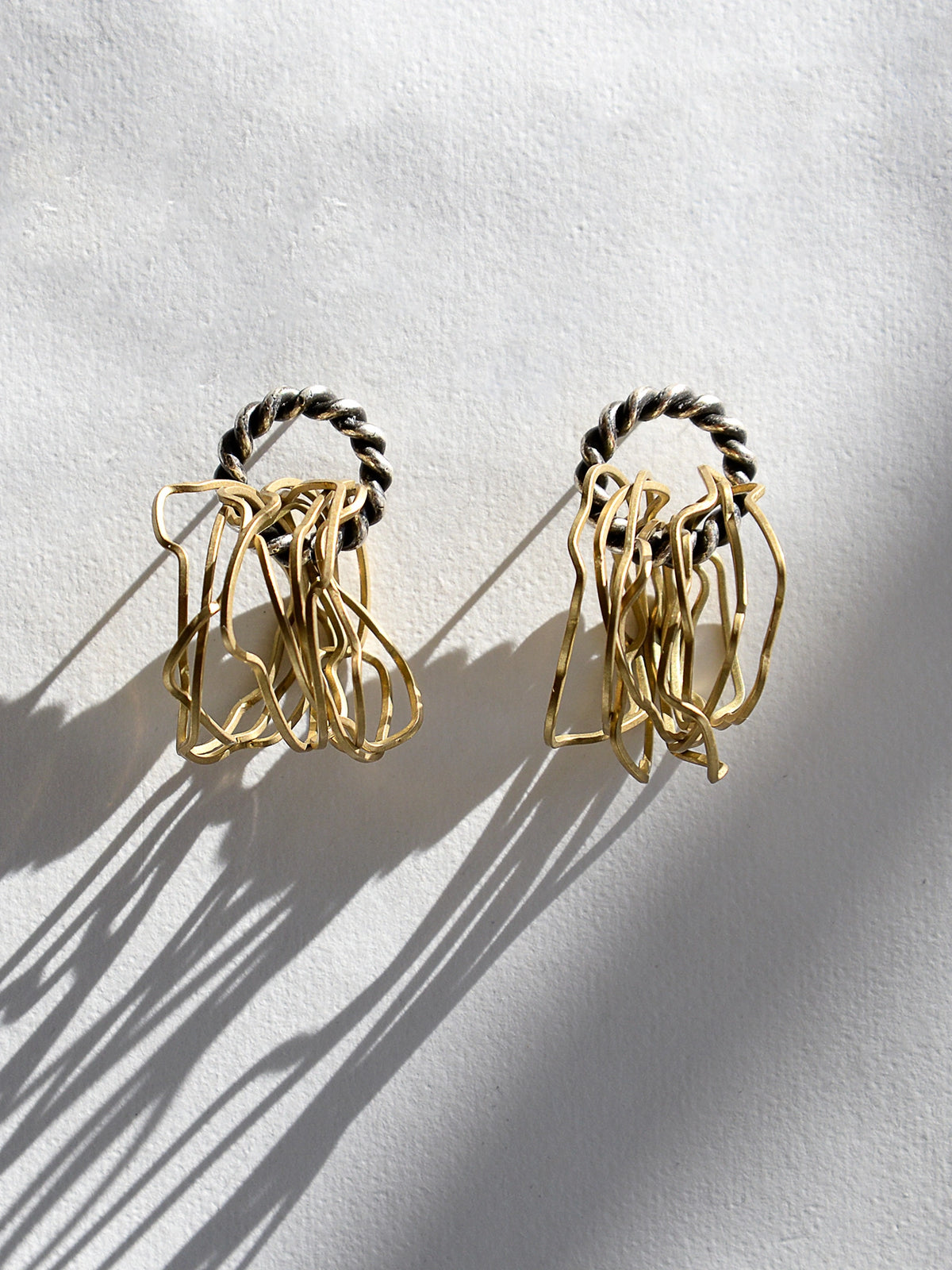 Lars Silver and Brass Contemporary Earrings Michelle Ross