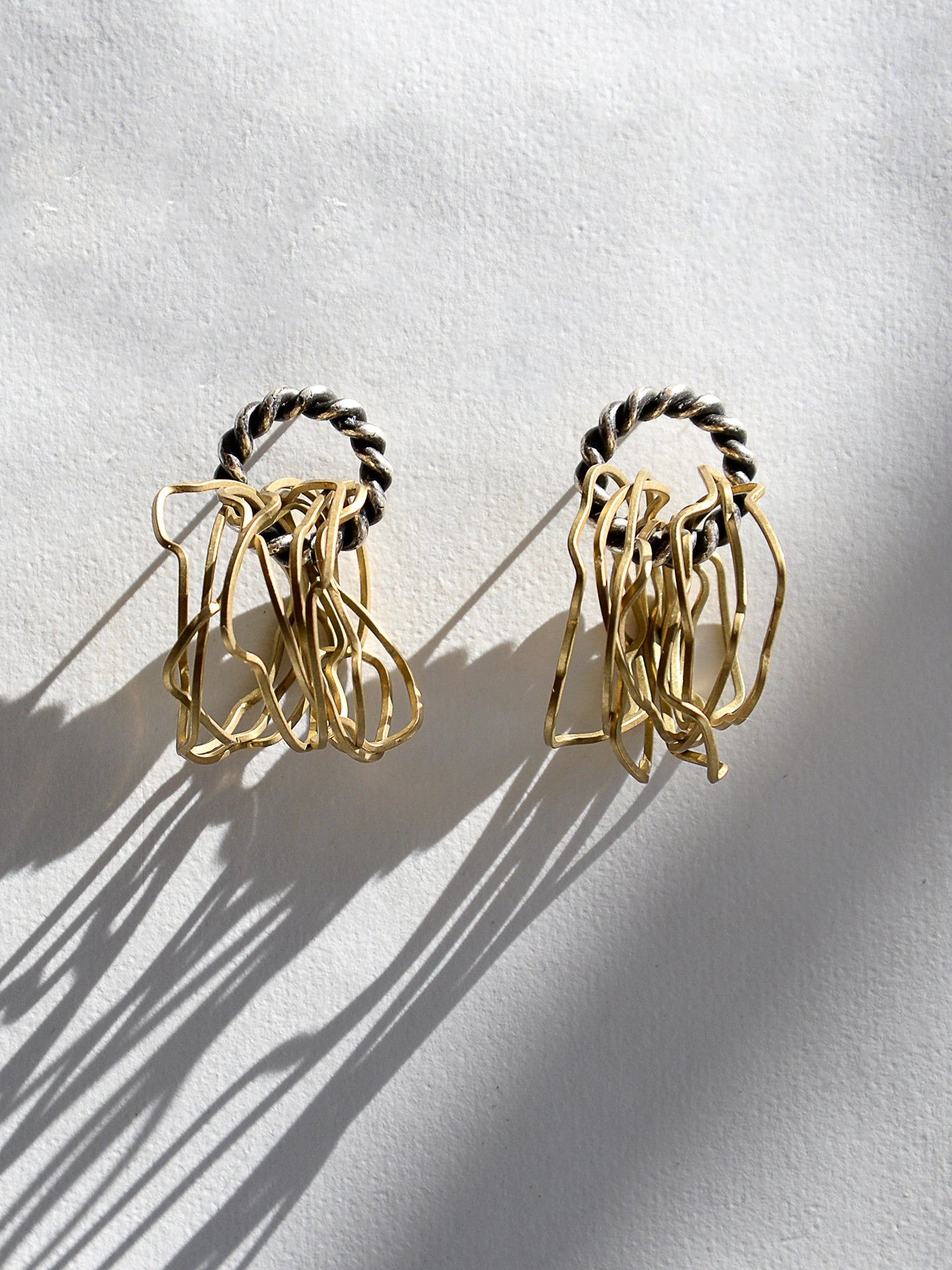 Lars Silver and Brass Contemporary Earrings Michelle Ross