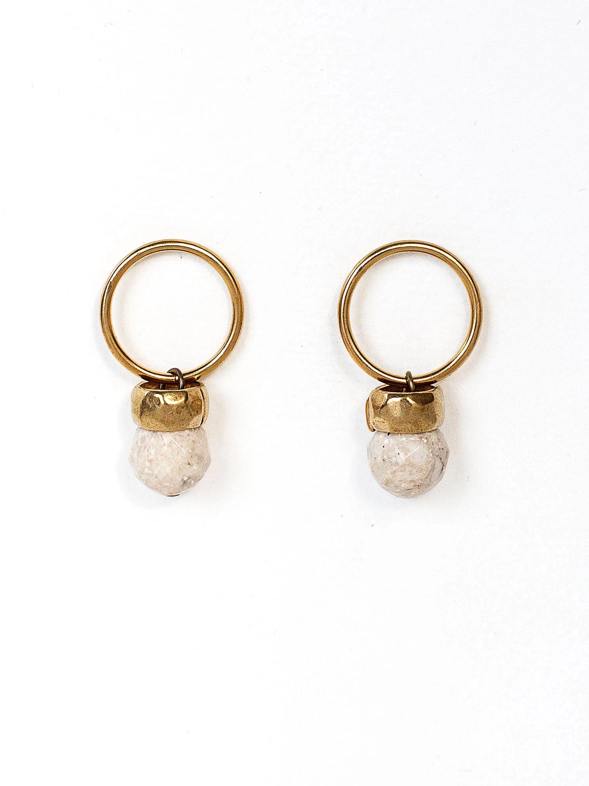 Leo Brass and Riverstone Drop Earrings Michelle Ross