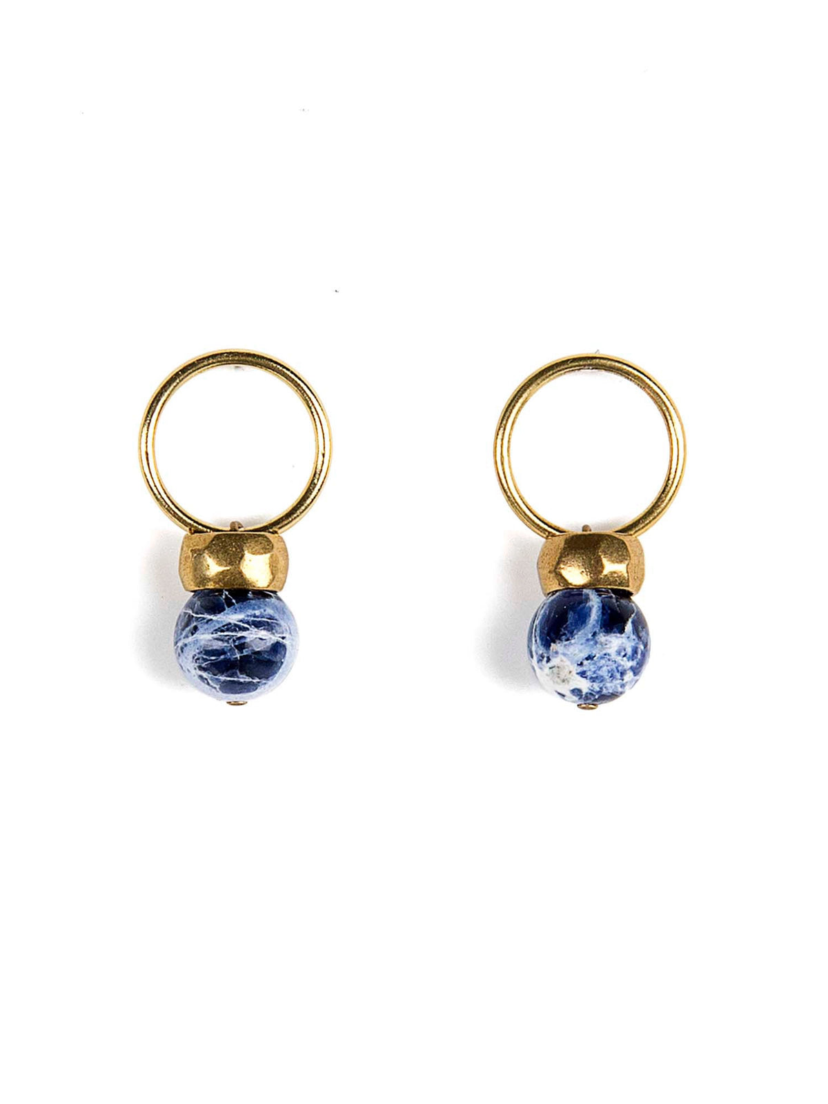 Leo Brass Sodalite Drop Earrings Michelle Ross