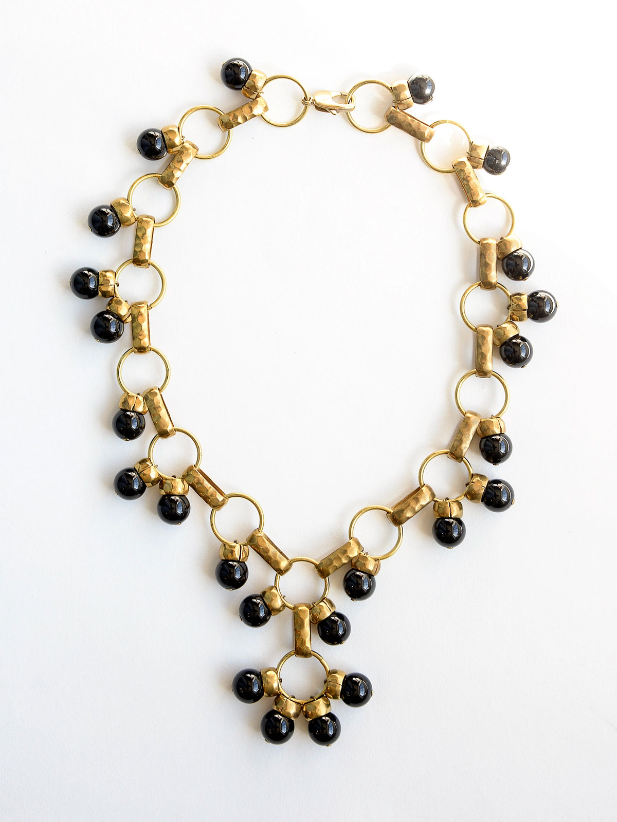 Liliam Brass and Onyx Necklace Michelle Ross