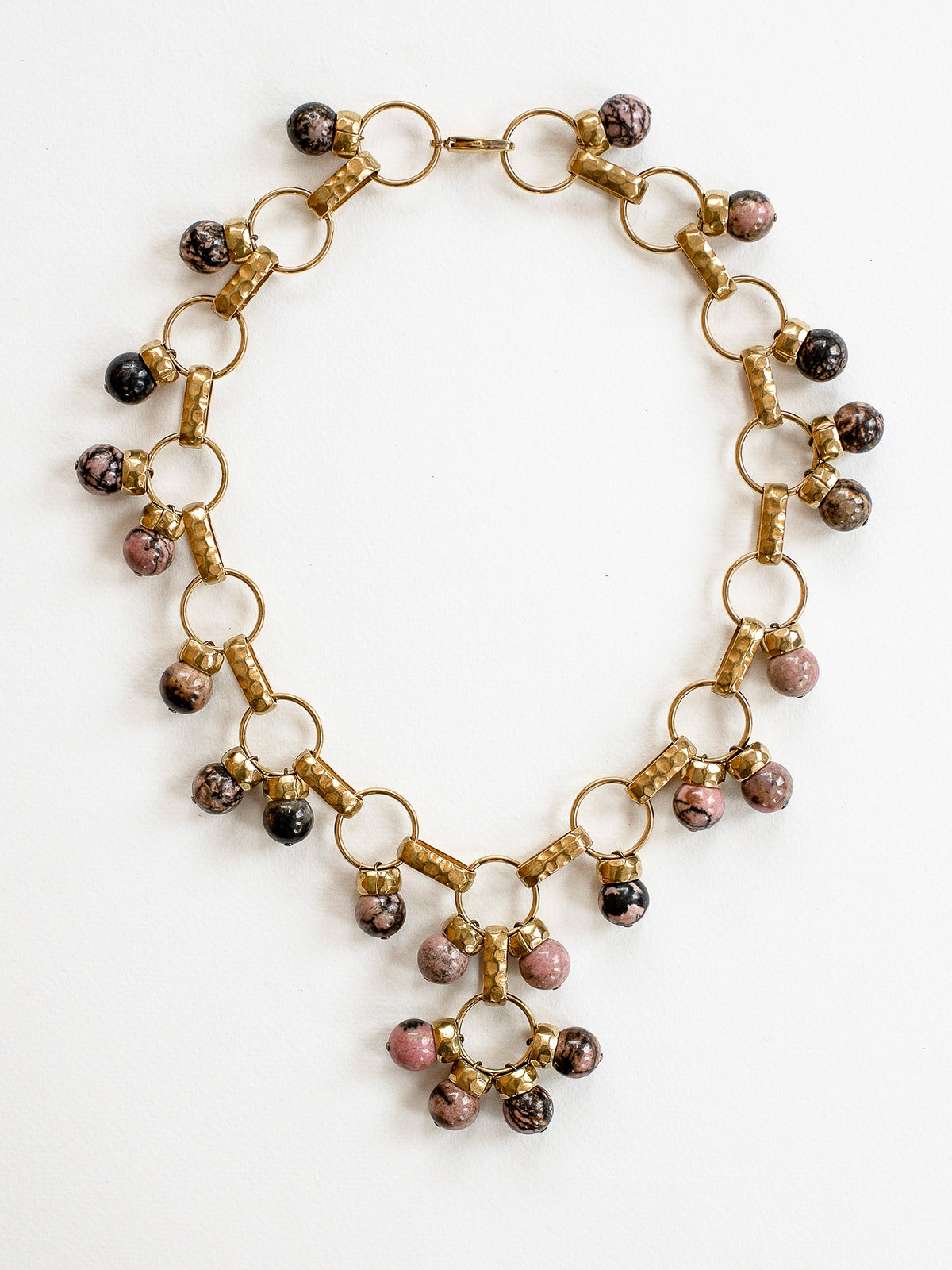 Liliam Brass and Rhodonite Necklace Michelle Ross