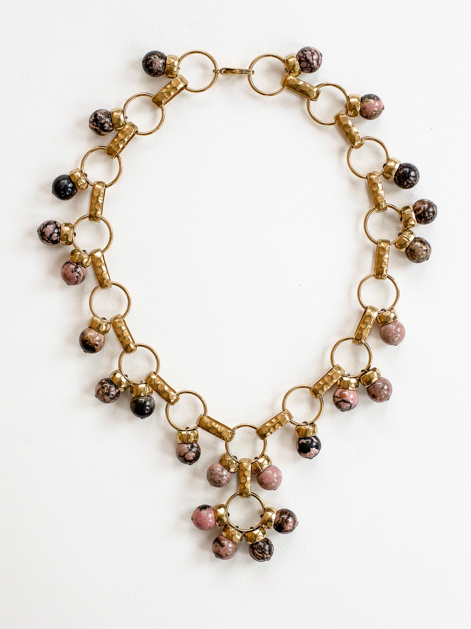 Liliam Brass and Rhodonite Necklace Michelle Ross
