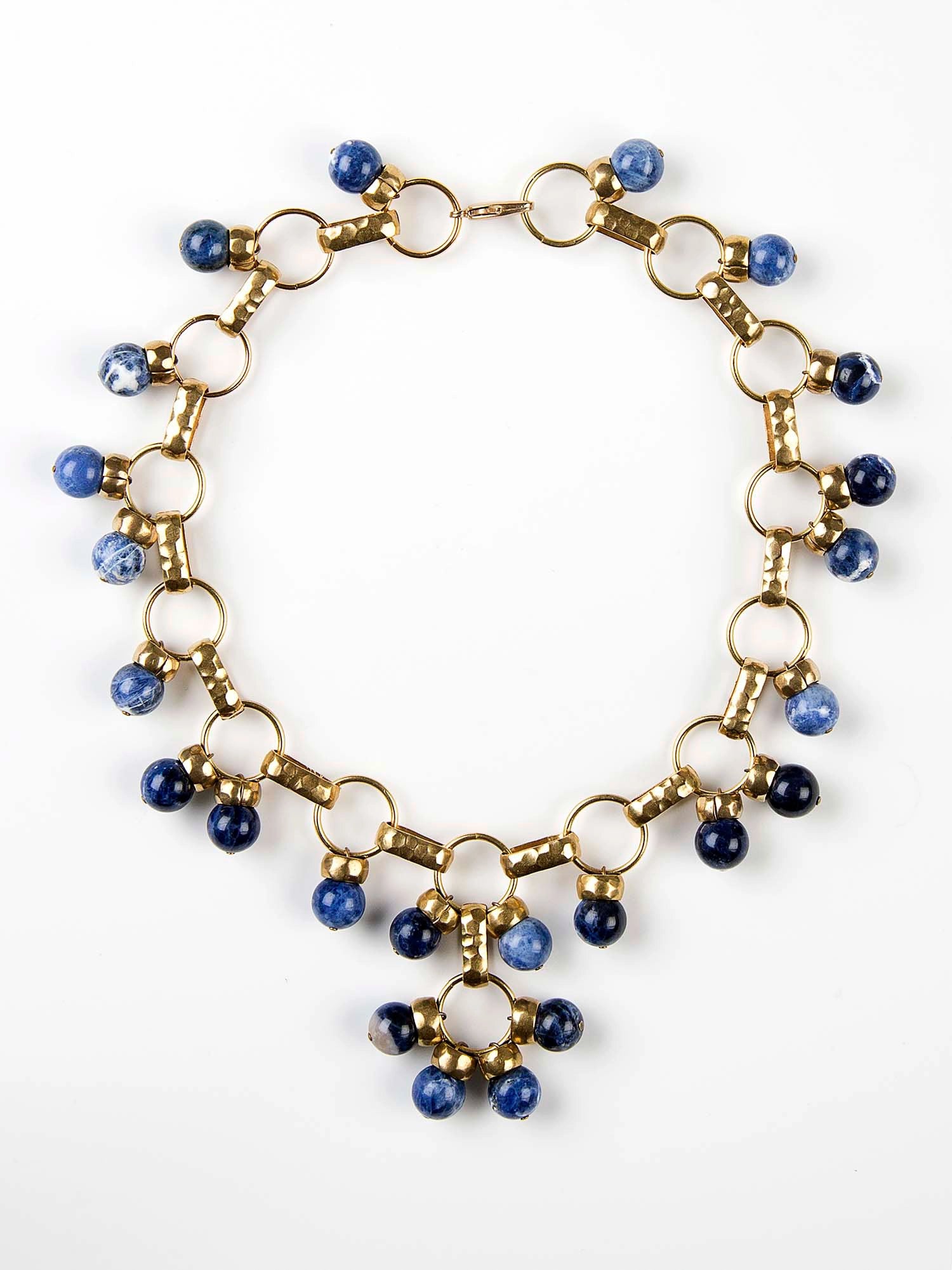 Liliam Brass and Sodalite Necklace Michelle Ross