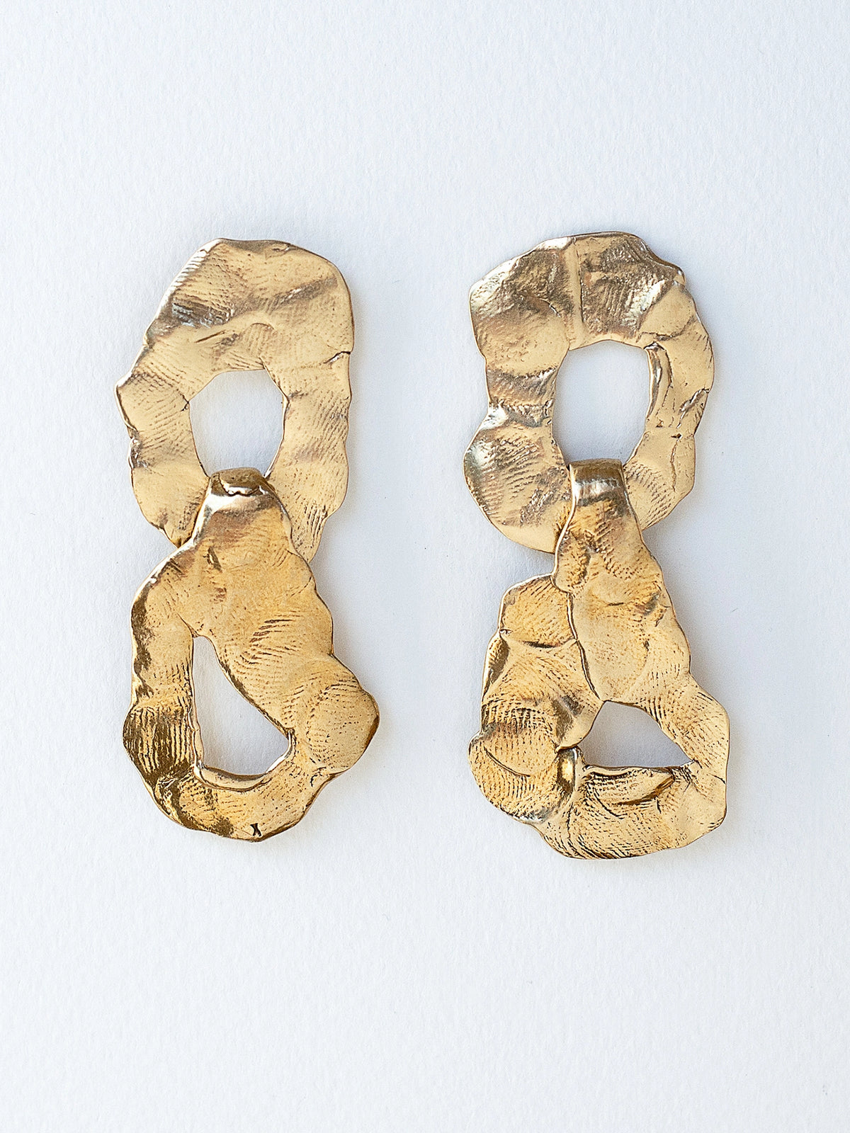 Link Solid Brass Earrings Michelle Ross