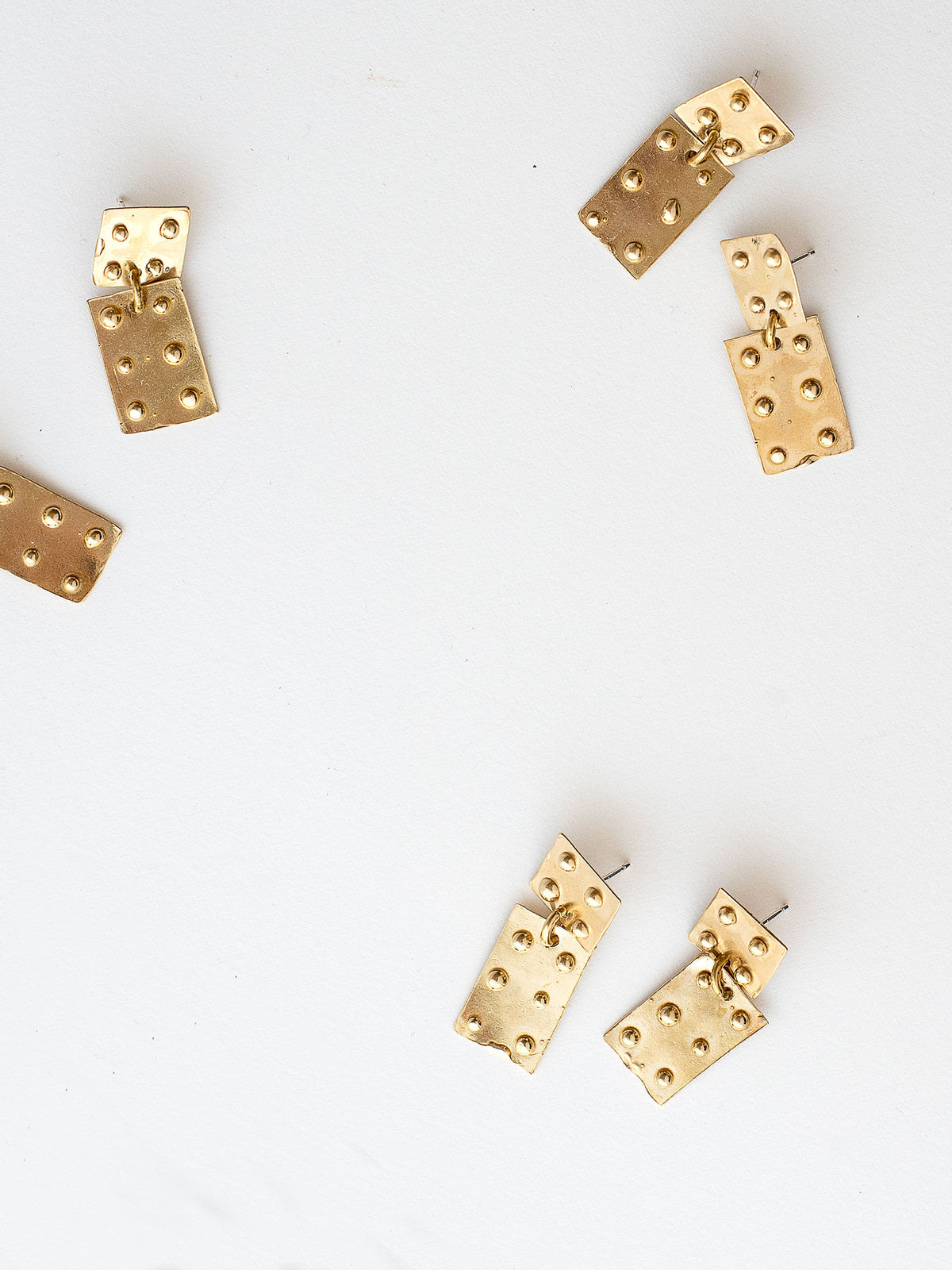 Luz Lightweight Rectangular Brass Statement Earrings by Michelle Ross