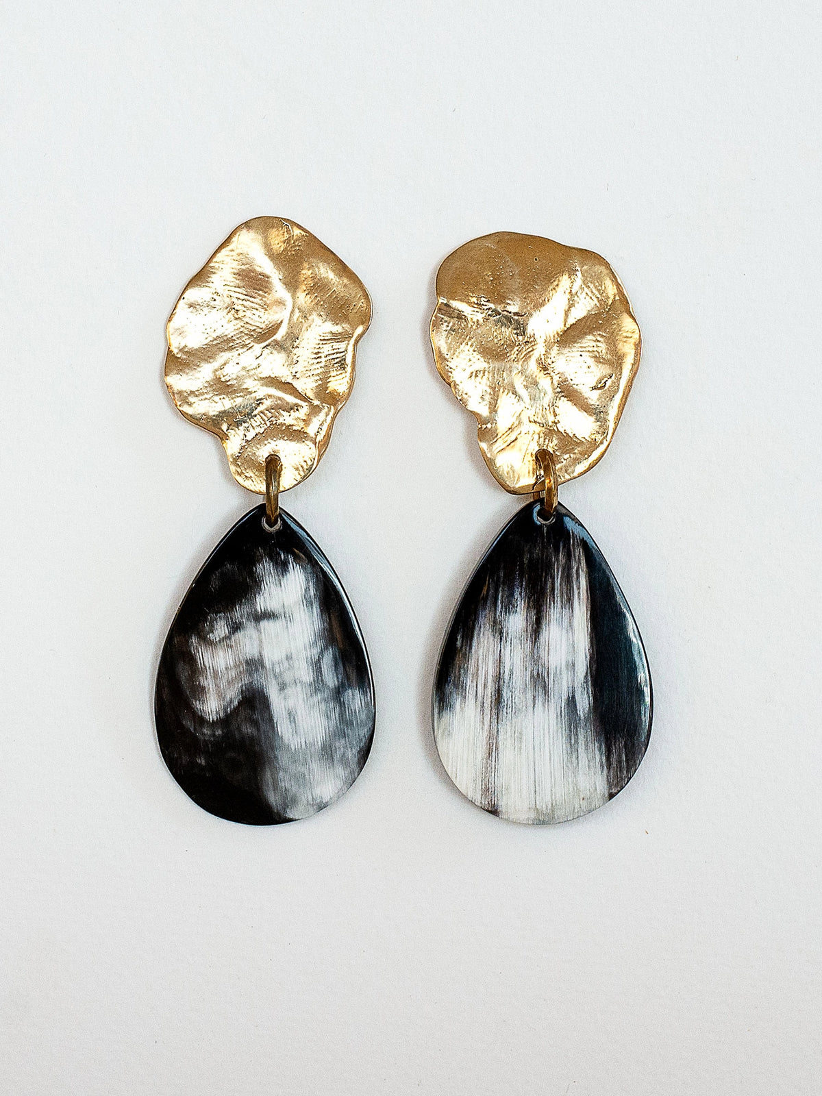 Lyda Brass and Horn Earrings Michelle Ross