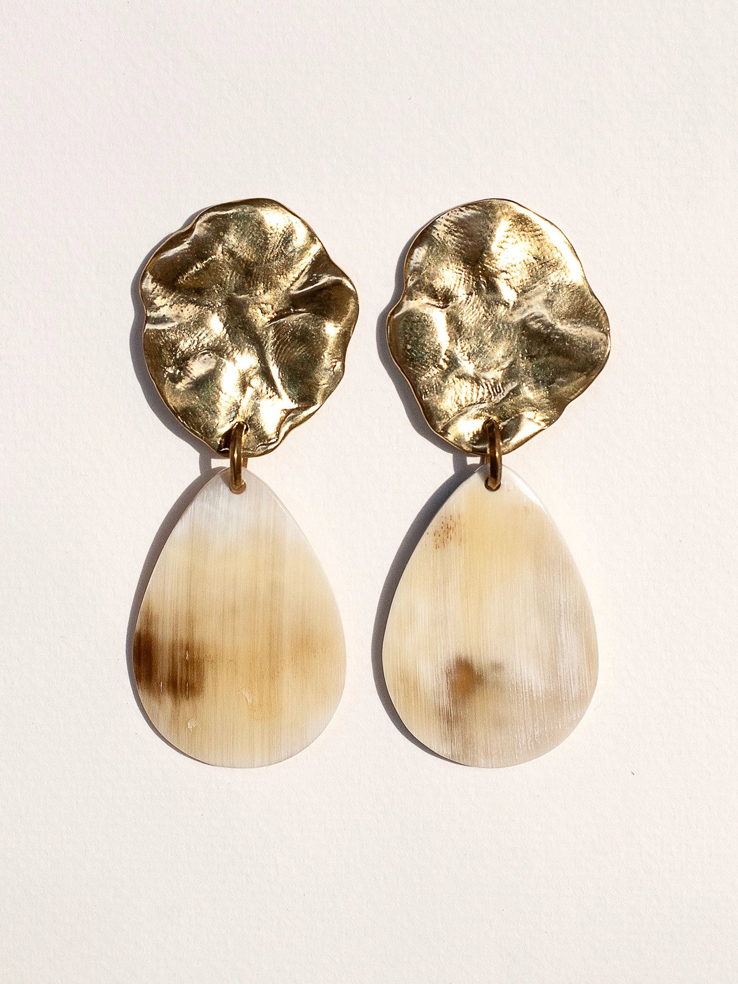 Lyda Brass and Horn Earrings Michelle Ross