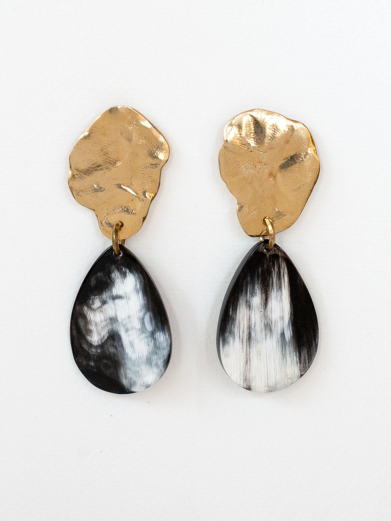 Lyda Brass and Horn Earrings Michelle Ross