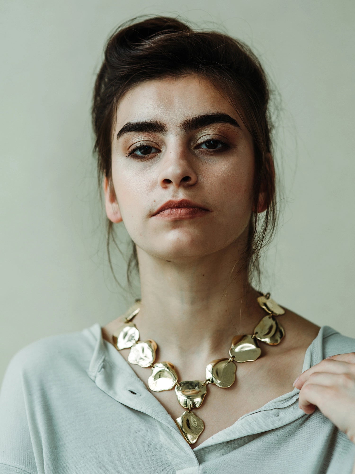 Lyla Brass and Gold Plated Necklace Michelle Ross