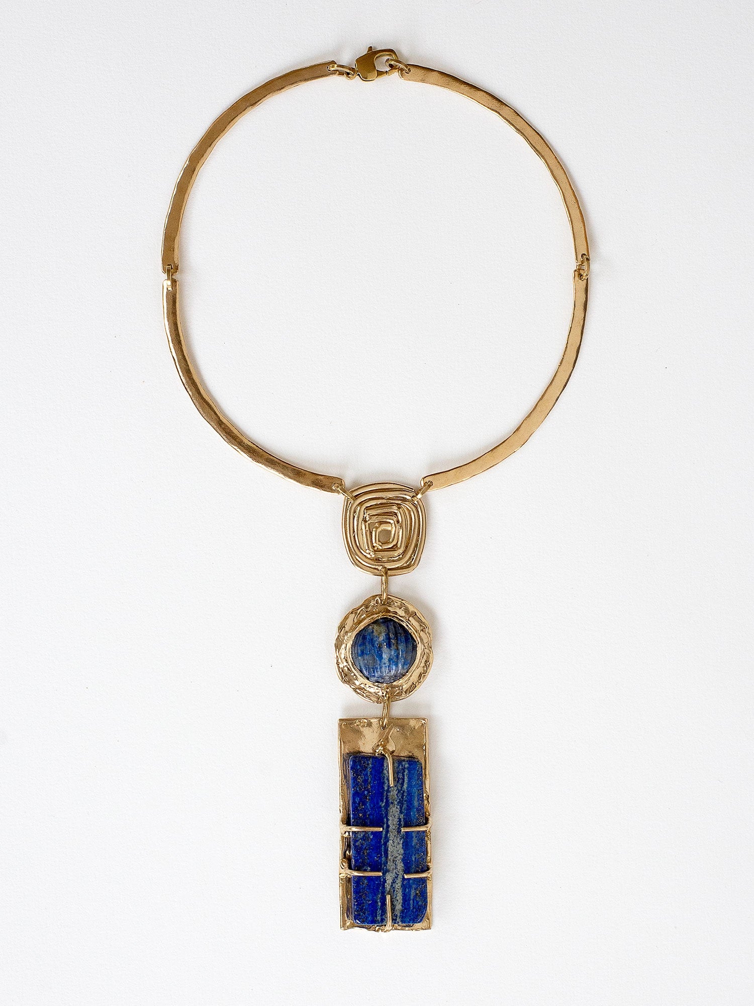 Madea Blue Lapis Brass Necklace Michelle Ross 